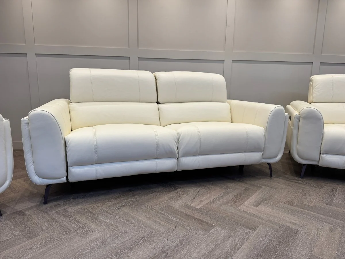 Amber 3+1+1 Seater Sofa Set, Power Recliner & Headrests, Frost Leather - Image 12