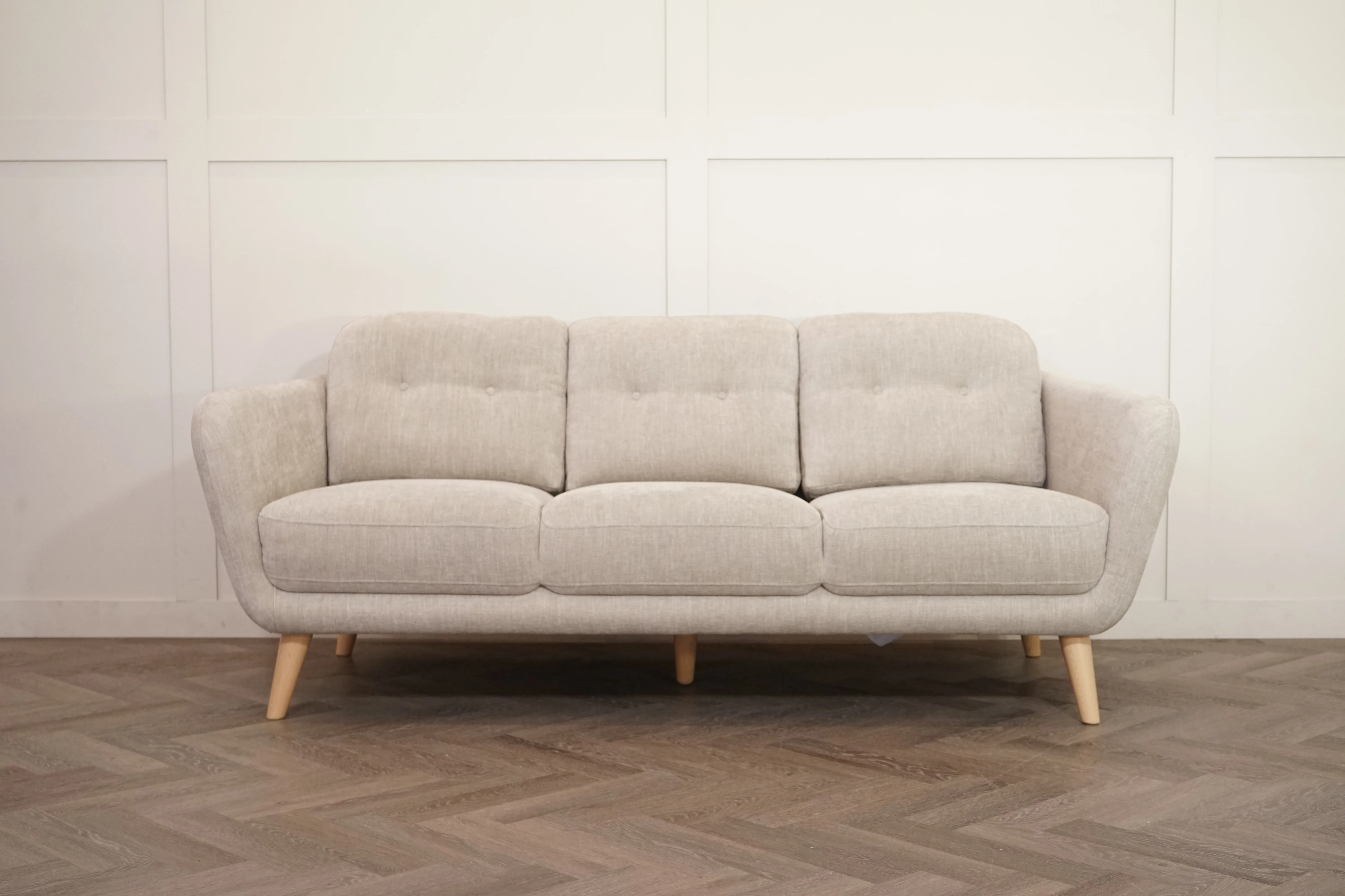 Arlo Large 3 Seater Sofa, Chunky Chenille Natural - Image 3