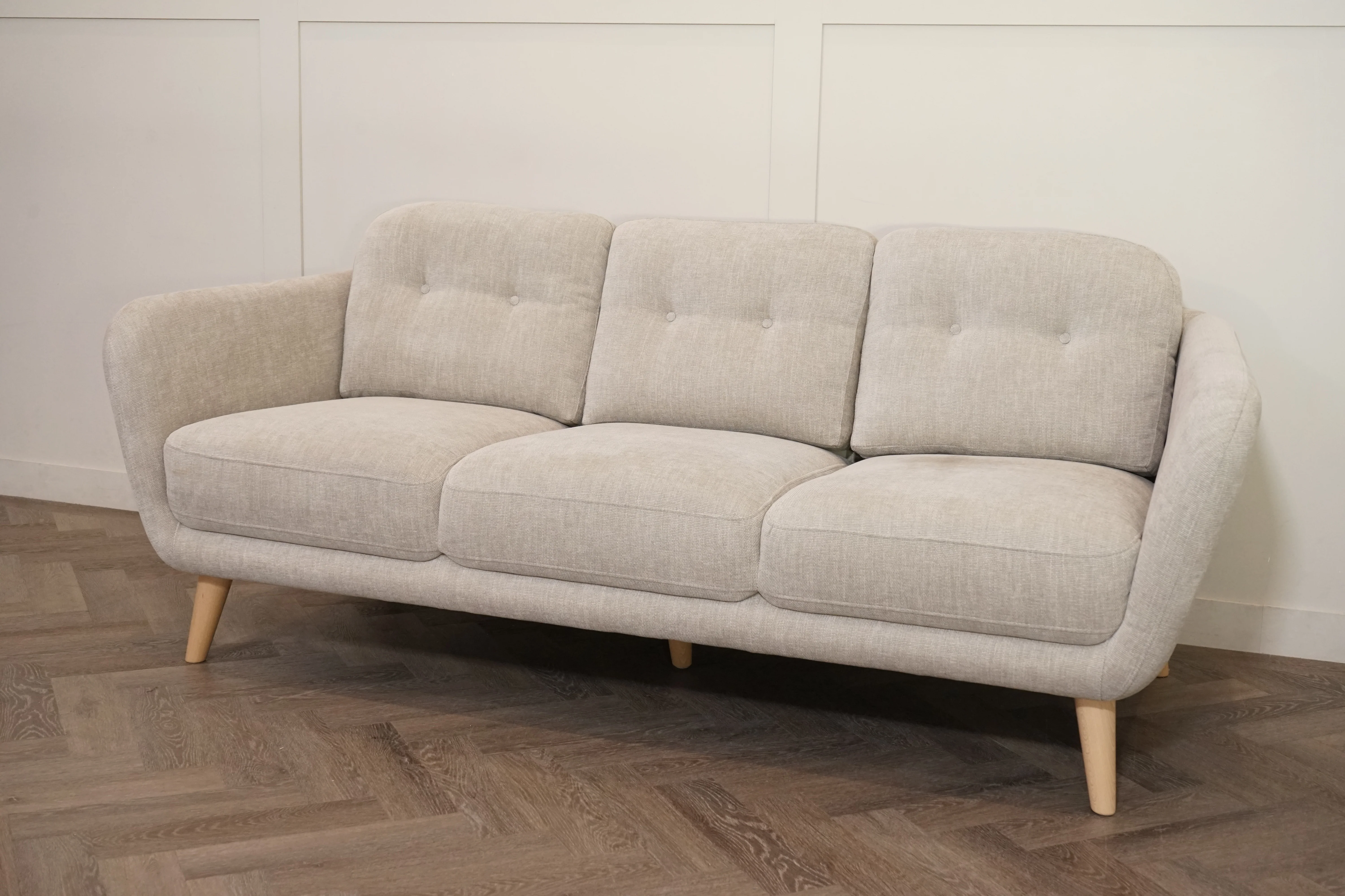 Arlo Large 3 Seater Sofa, Chunky Chenille Natural - Image 6