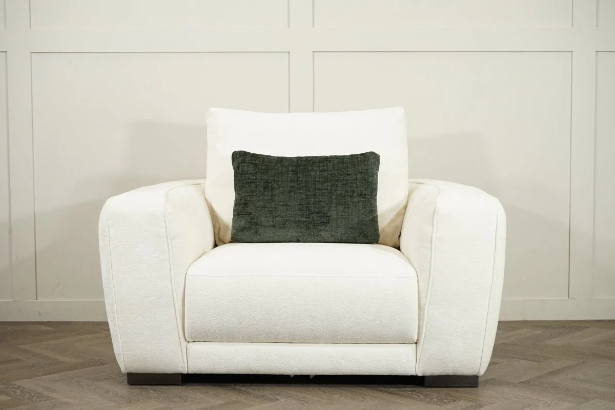 Ascot Large Snuggler Chair, Chenille Ivory - Image 3