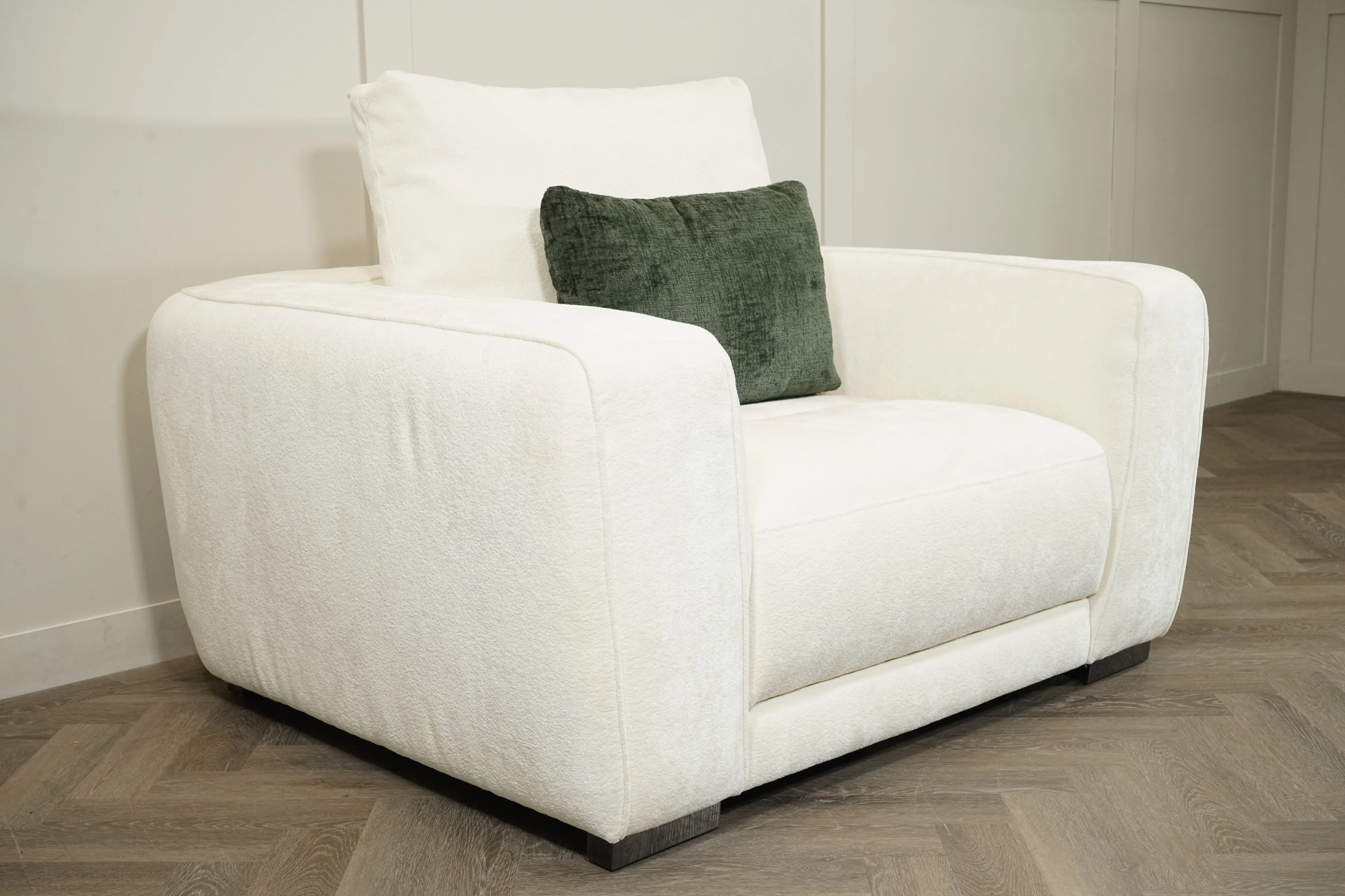 Ascot Large Snuggler Chair, Chenille Ivory - Image 5