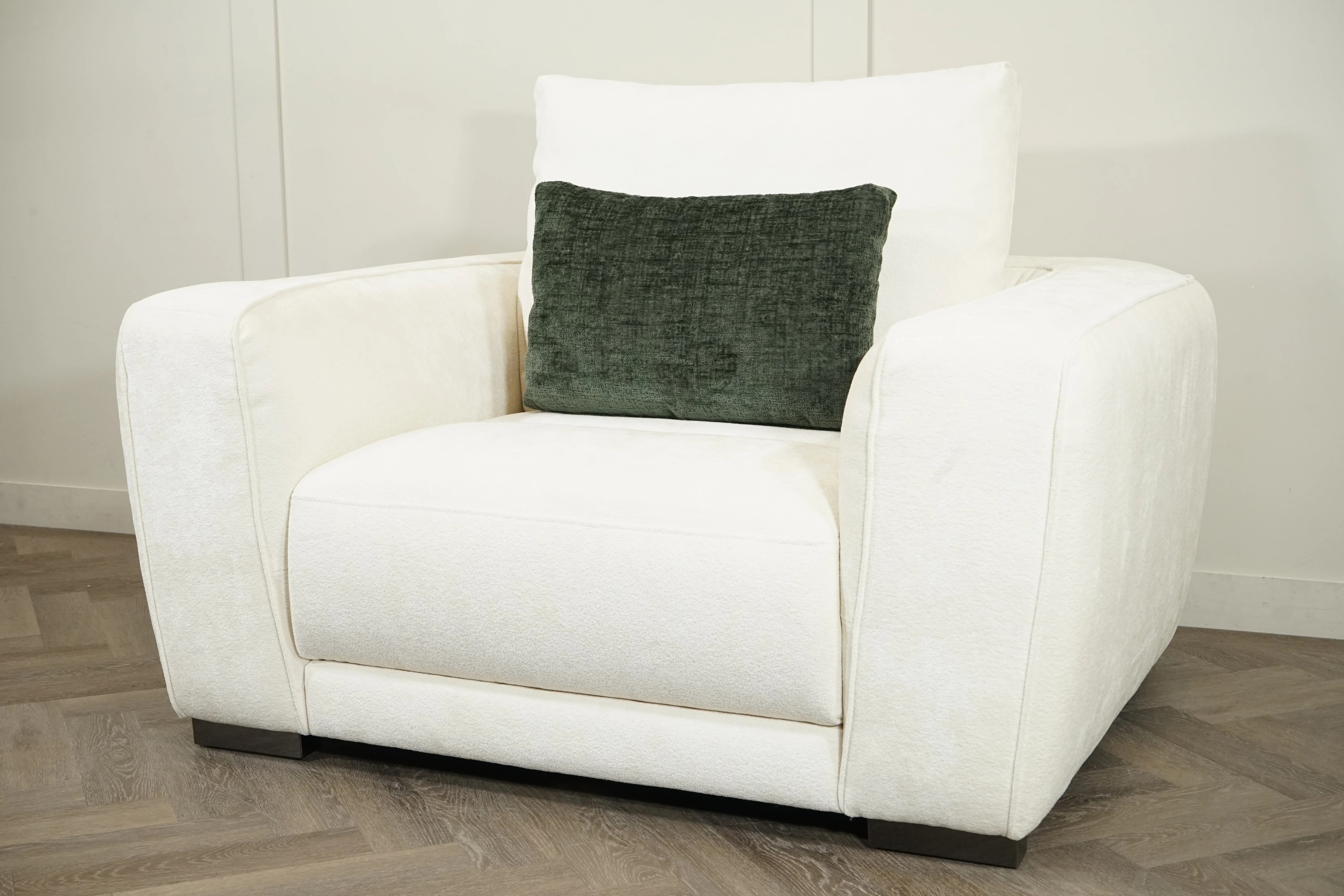 Ascot Large Snuggler Chair, Chenille Ivory - Image 7