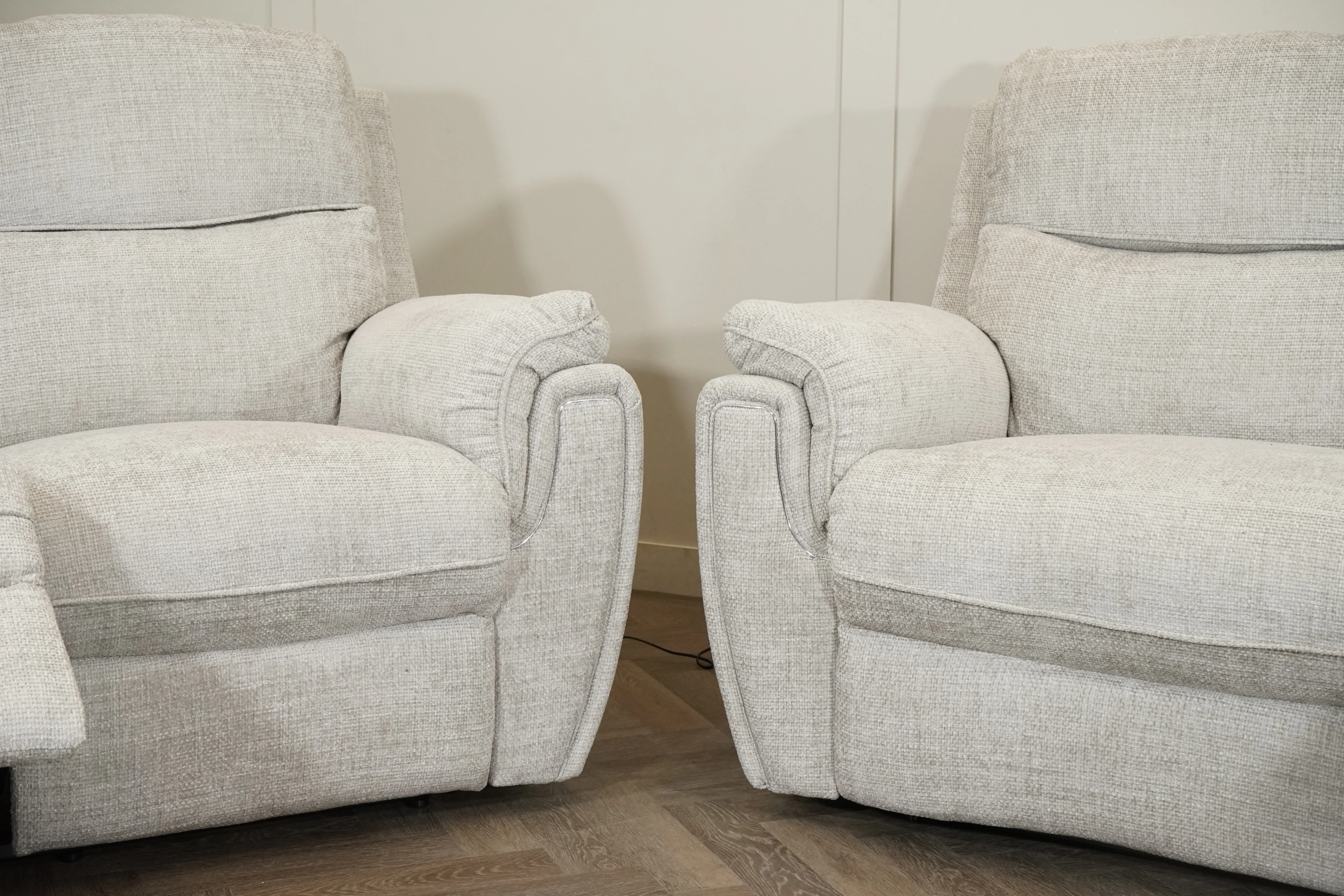 Ashbury 3+2 Seater Power Reclining Sofa Set, Hopsack Silver - Image 11