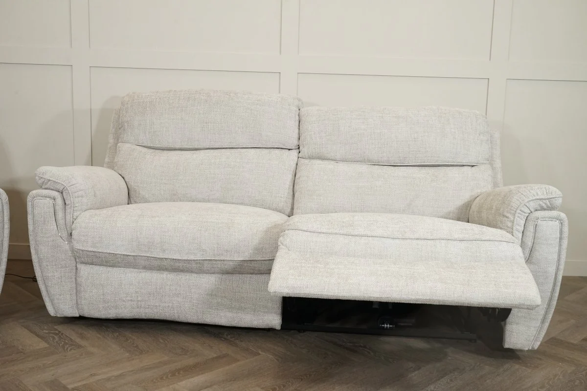 Ashbury 3+2 Seater Power Reclining Sofa Set, Hopsack Silver - Image 6
