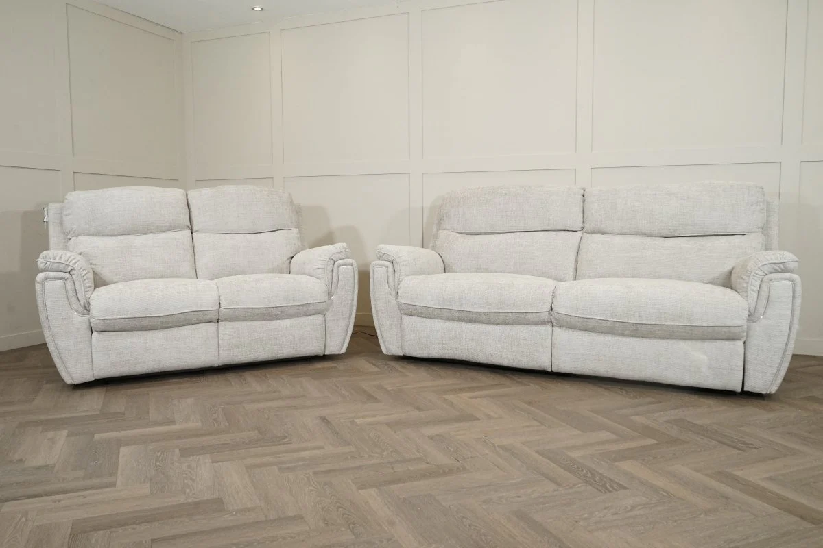 Ashbury 3+2 Seater Power Reclining Sofa Set, Hopsack Silver - Image 7