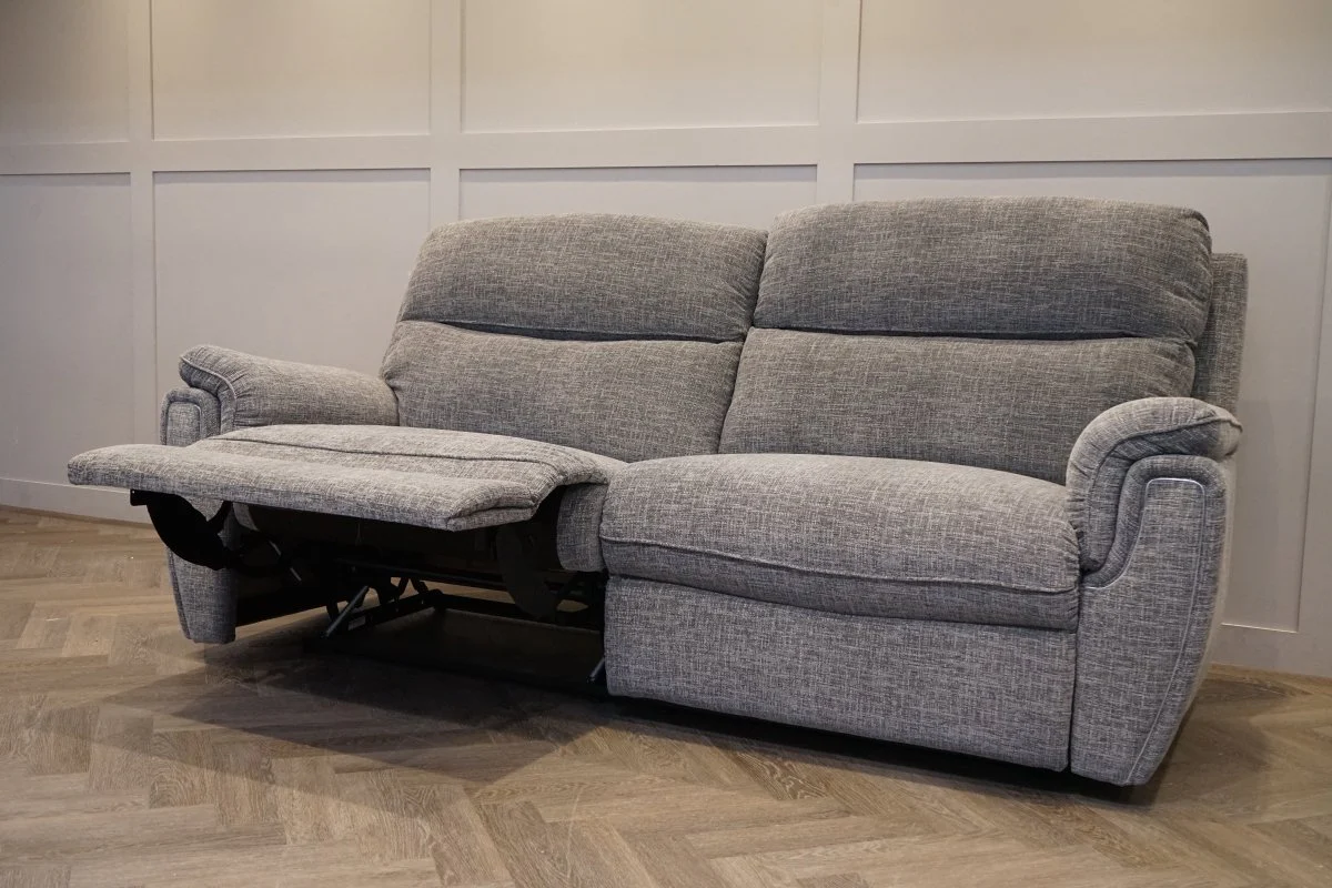 Ashbury 3 Seater Power Reclining Sofa, Chenille Weave Charcoal Grey - Image 3