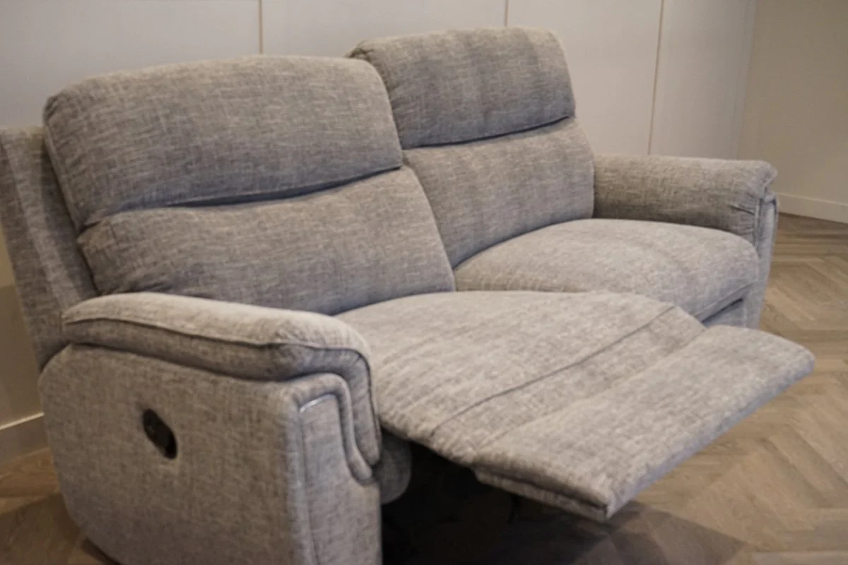Ashbury 3 Seater Power Reclining Sofa, Chenille Weave Charcoal Grey - Image 5