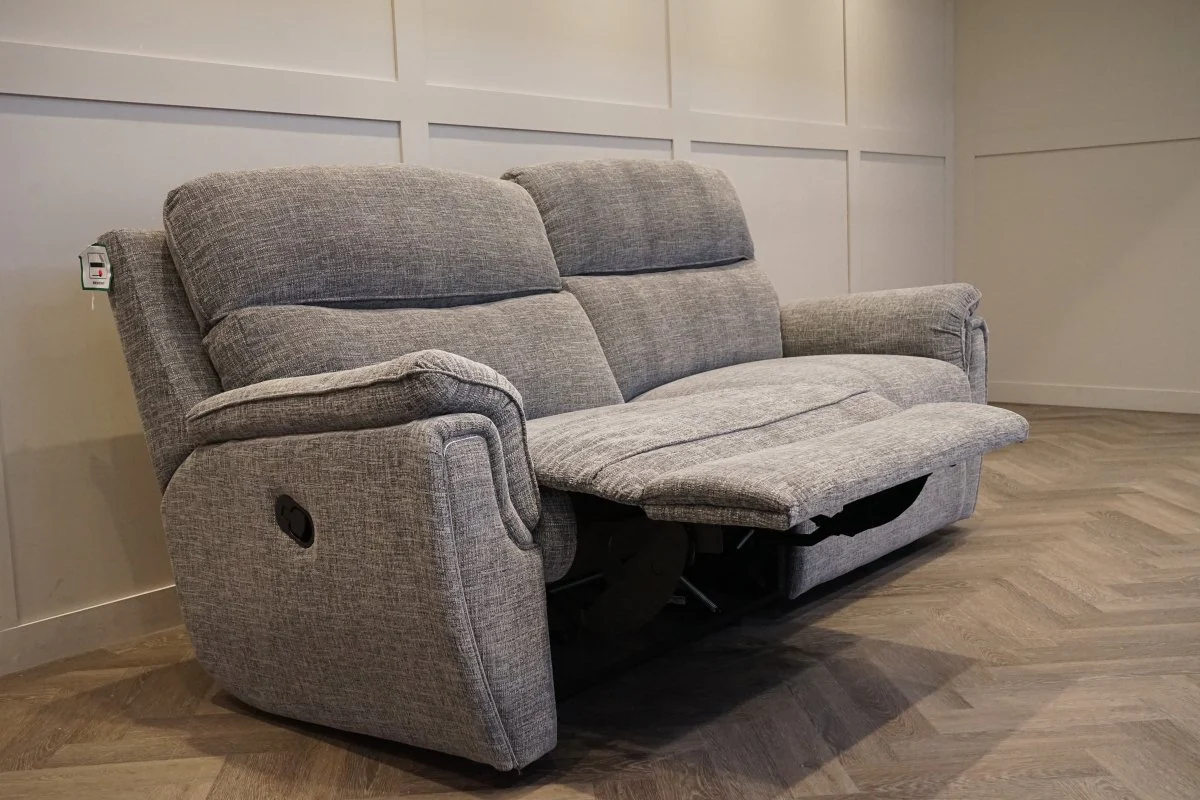 Ashbury 3 Seater Power Reclining Sofa, Chenille Weave Charcoal Grey - Image 9