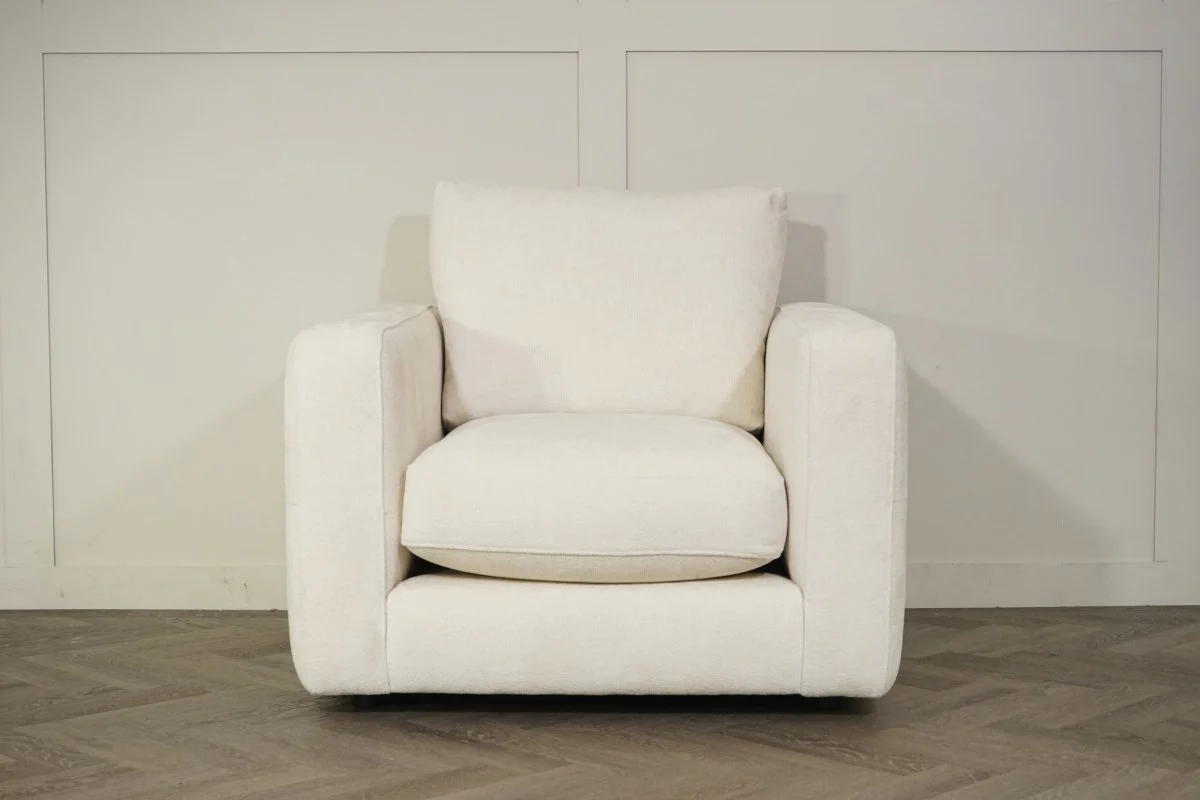 Bahrain Fabric Armchair, Ivory Mix - Image 4