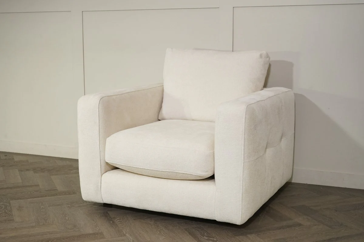 Bahrain Fabric Armchair, Ivory Mix - Image 7