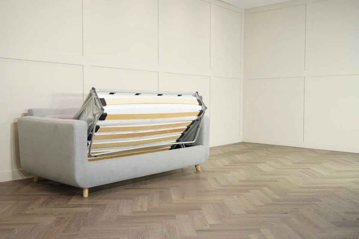 Barbican 2 Seater Sofa Bed, Soft Weave Light Grey - Image 13