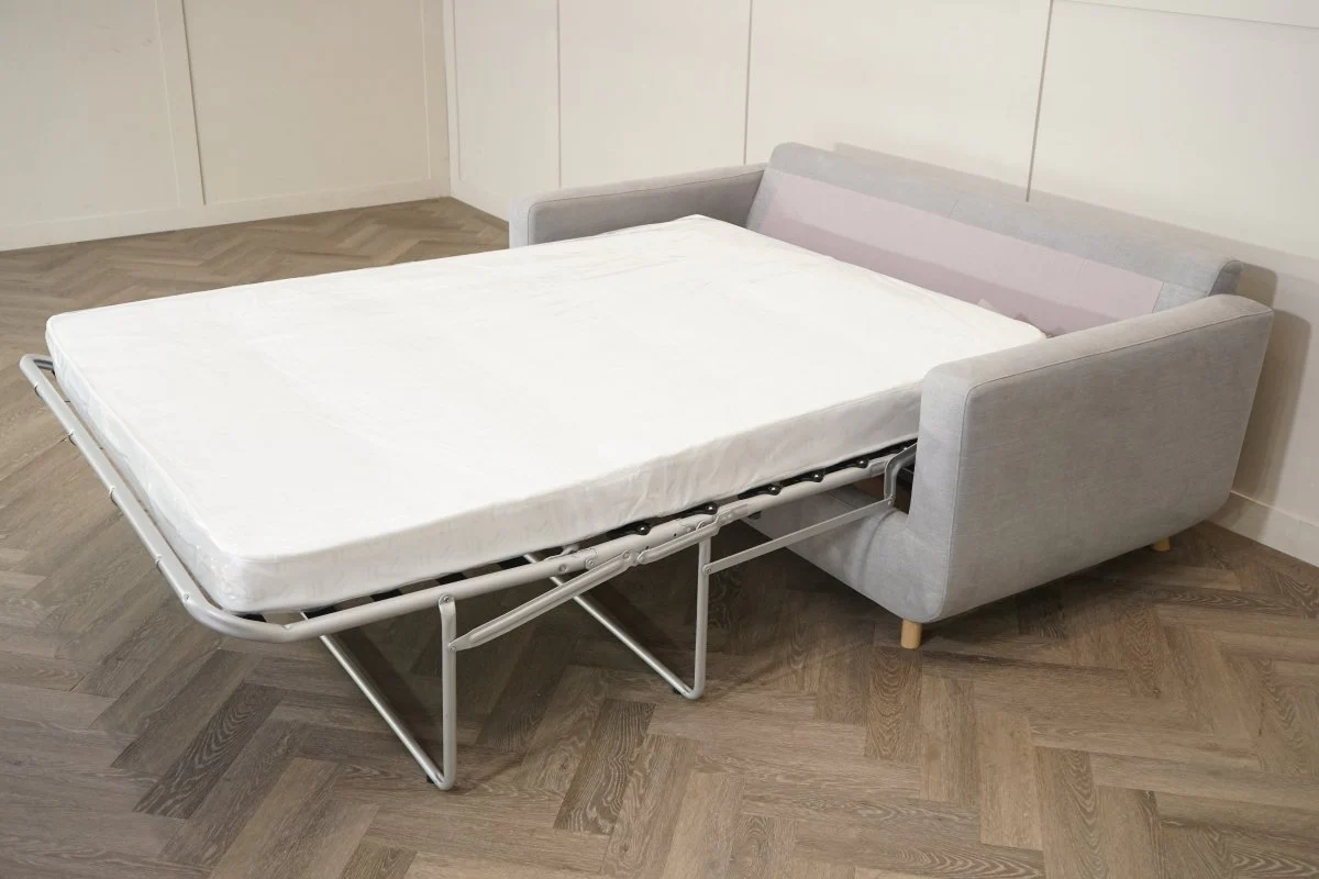 Barbican 2 Seater Sofa Bed, Soft Weave Light Grey - Image 14