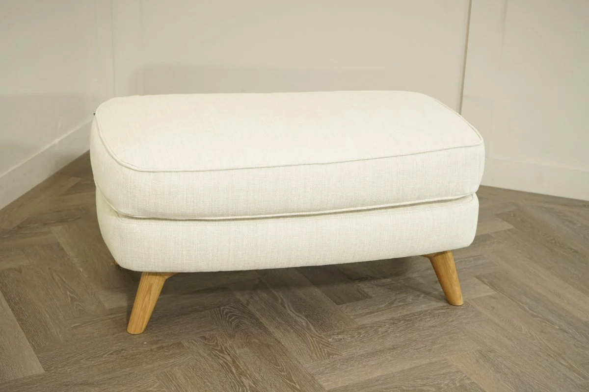 Barbican Rectangular Footstool, Aquaclean Matilda Natural - Image 2