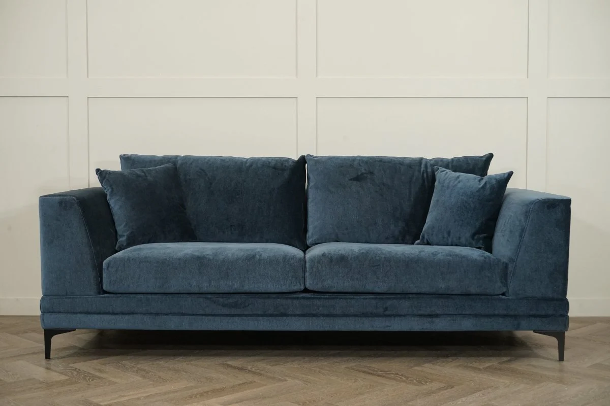 Belvedere Large 3 Seater Fabric Sofa, Chunky Chenille Navy - Image 5