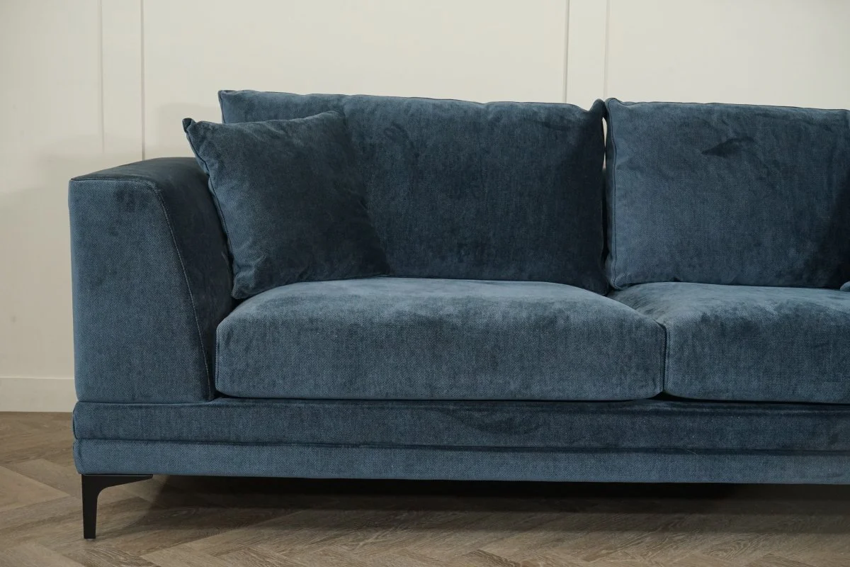 Belvedere Large 3 Seater Fabric Sofa, Chunky Chenille Navy - Image 7