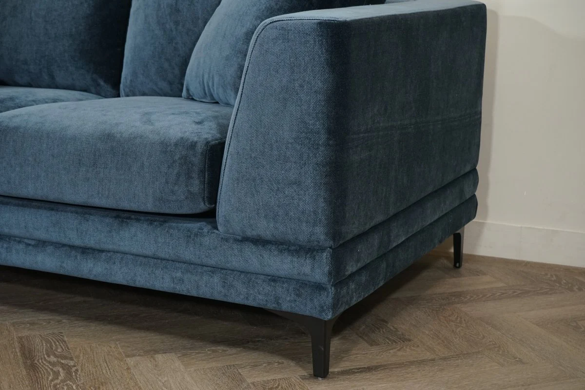 Belvedere Medium 2 Seater Fabric Sofa, Chunky Chenille Navy - Image 4