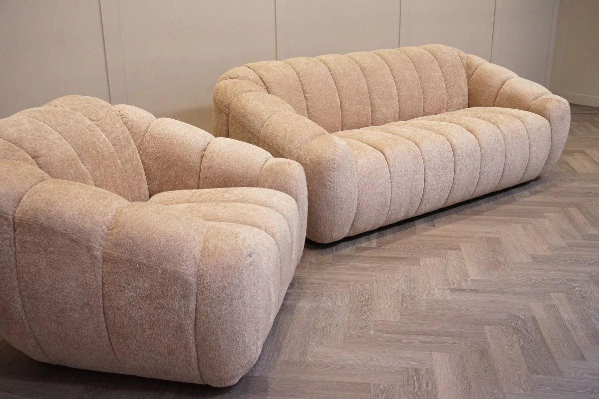 Bubble Large 3 Seater Sofa & Armchair, Cashmere Sand - Image 10