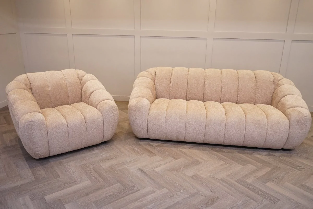 Bubble Large 3 Seater Sofa & Armchair, Cashmere Sand - Image 12