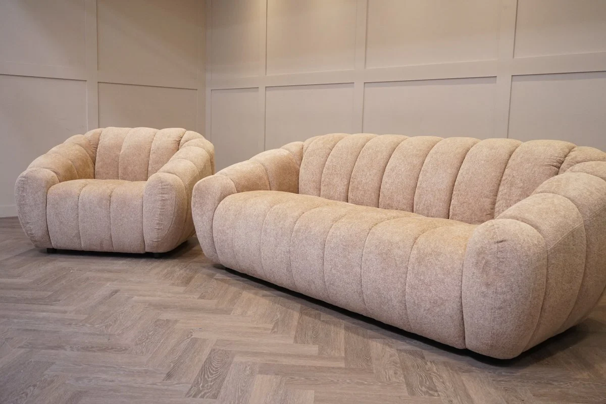 Bubble Large 3 Seater Sofa & Armchair, Cashmere Sand - Image 5