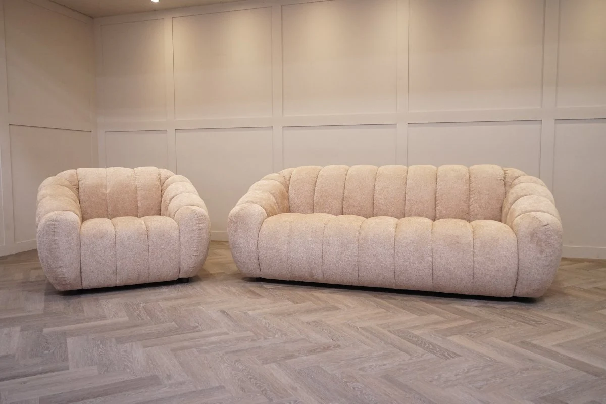 Bubble Large 3 Seater Sofa & Armchair, Cashmere Sand - Image 7