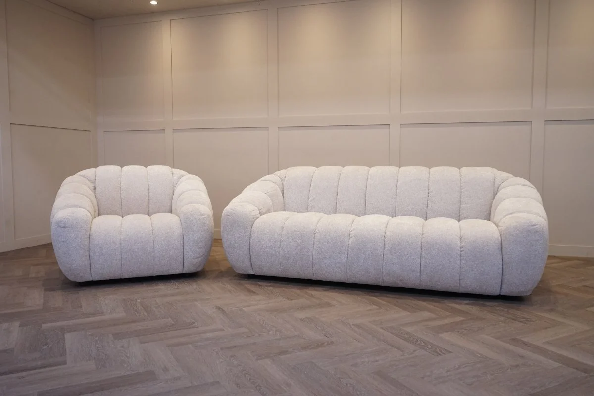 Bubble Large 3 Seater Sofa & Armchair, Cloudy Grey - Image 5