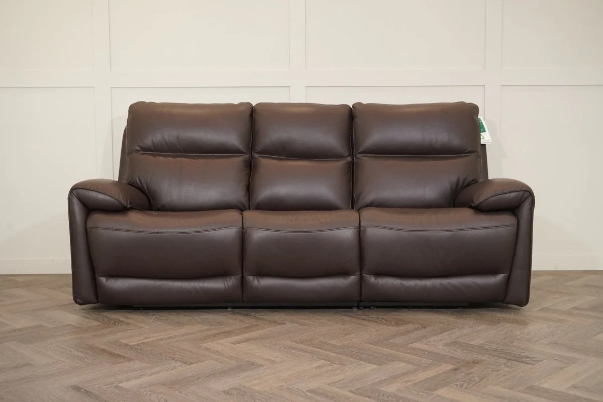 Caldbeck 3 Seater Power Recliner Sofa, Head Tilt, Lumbar & Heat, Coffee Brown - Image 6