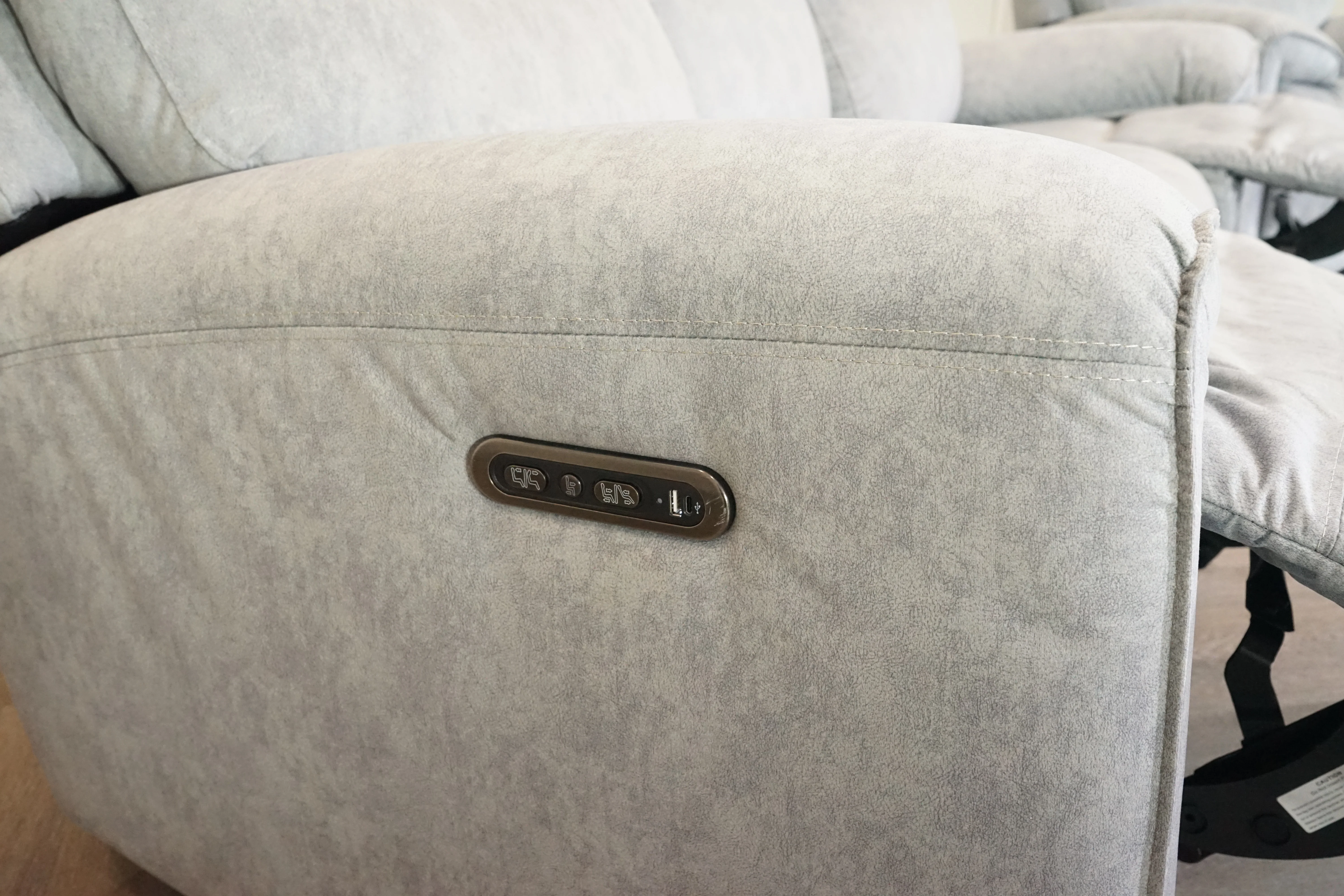 Caldbeck Fabric 3 Seater Power Recliner Sofa & Static Armchair, Artemisia Grey - Image 9