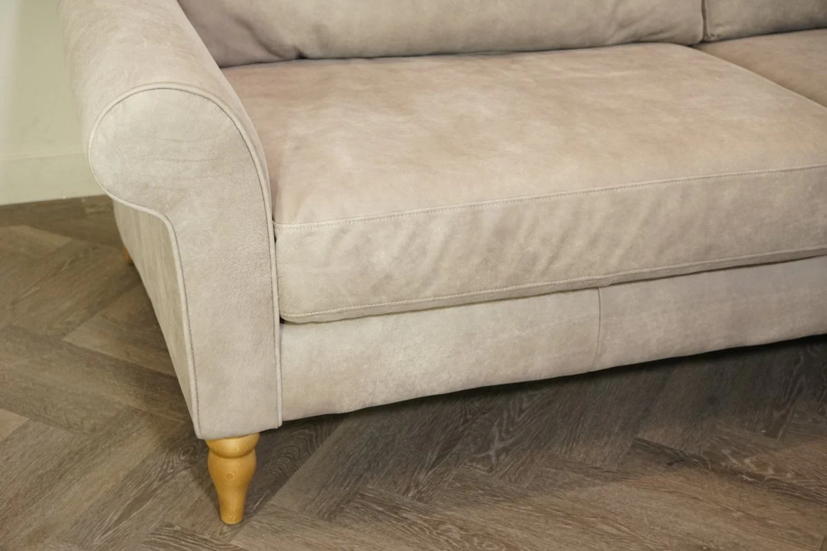 Camber Grand 4 Seater Leather Sofa, Demetra Grey - Image 5