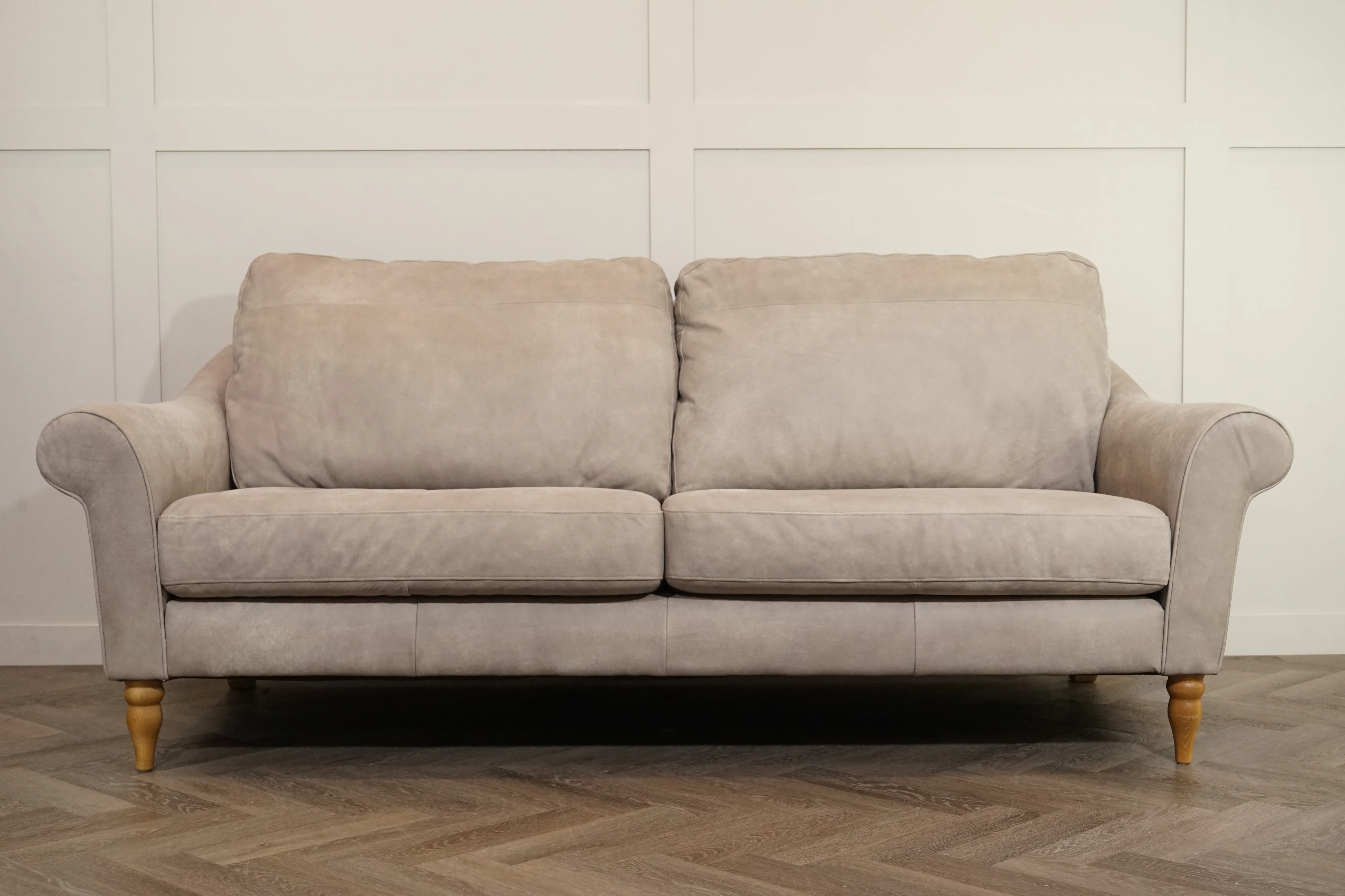 Camber Grand 4 Seater Leather Sofa, Demetra Grey - Image 6