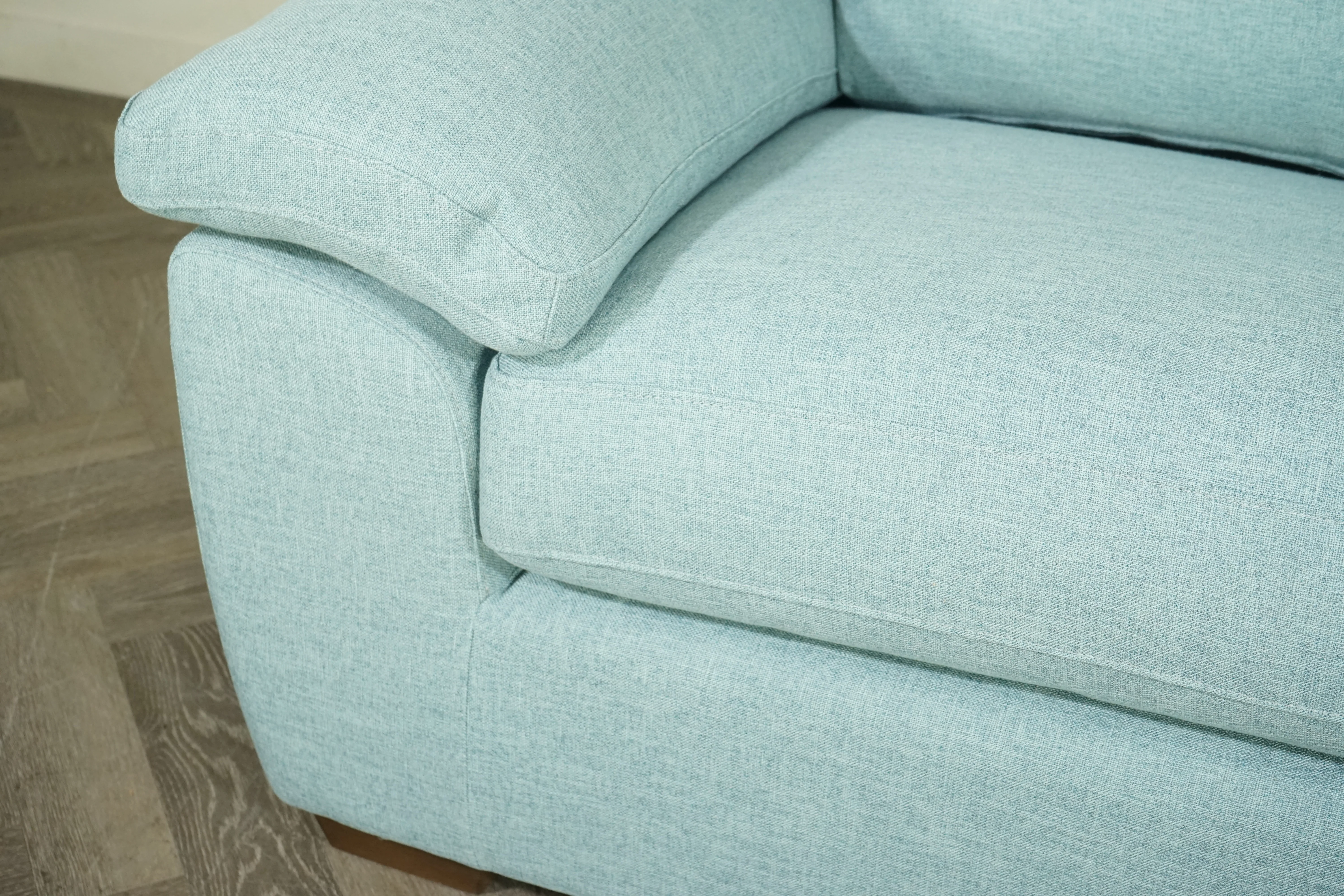Camden Medium 2 Seater Sofa, Linen Dark Duck Egg - Image 5