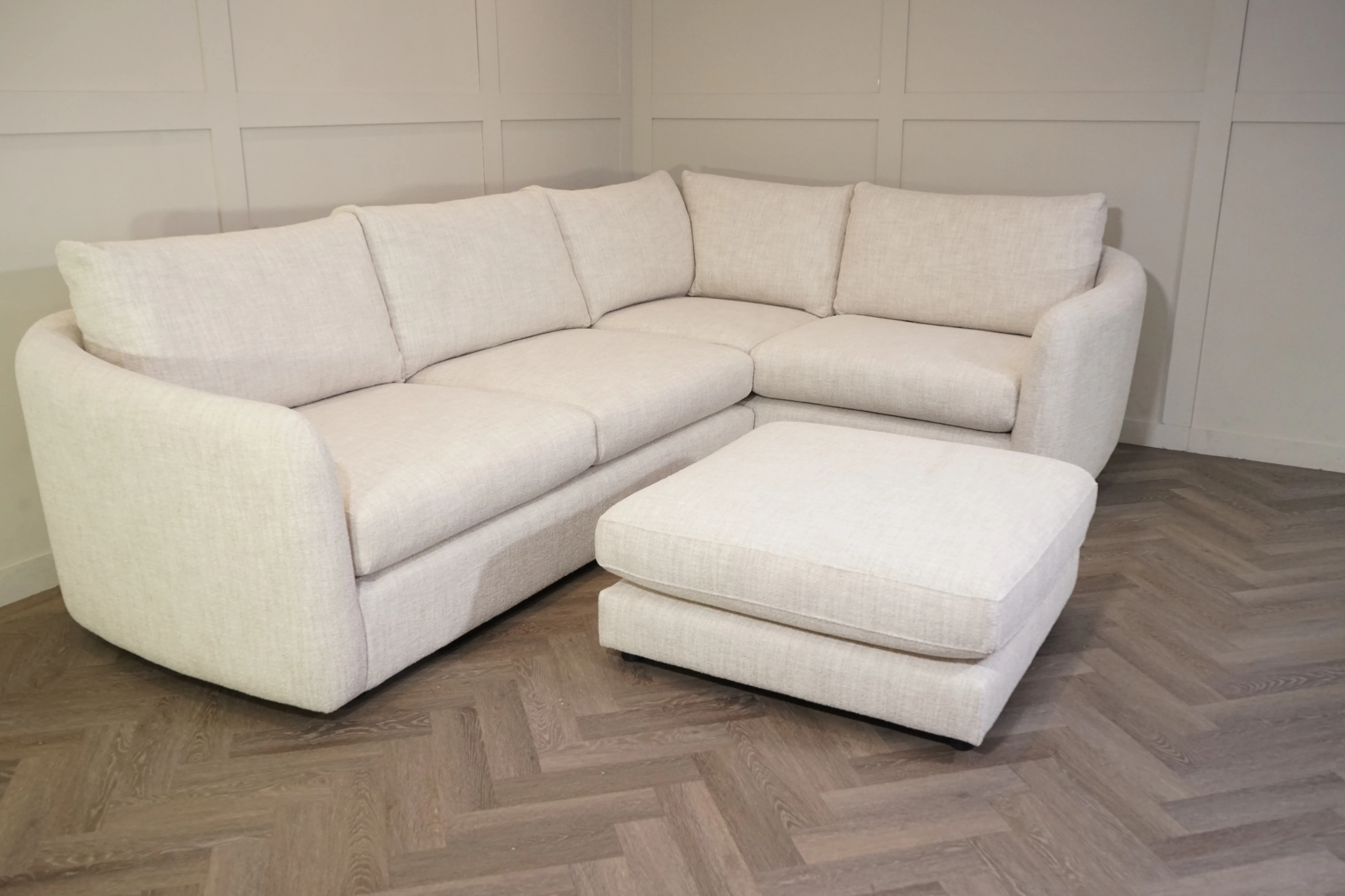 Carnaby RHF Corner Sofa & Footstool, Yukon Natural Mix - Image 11