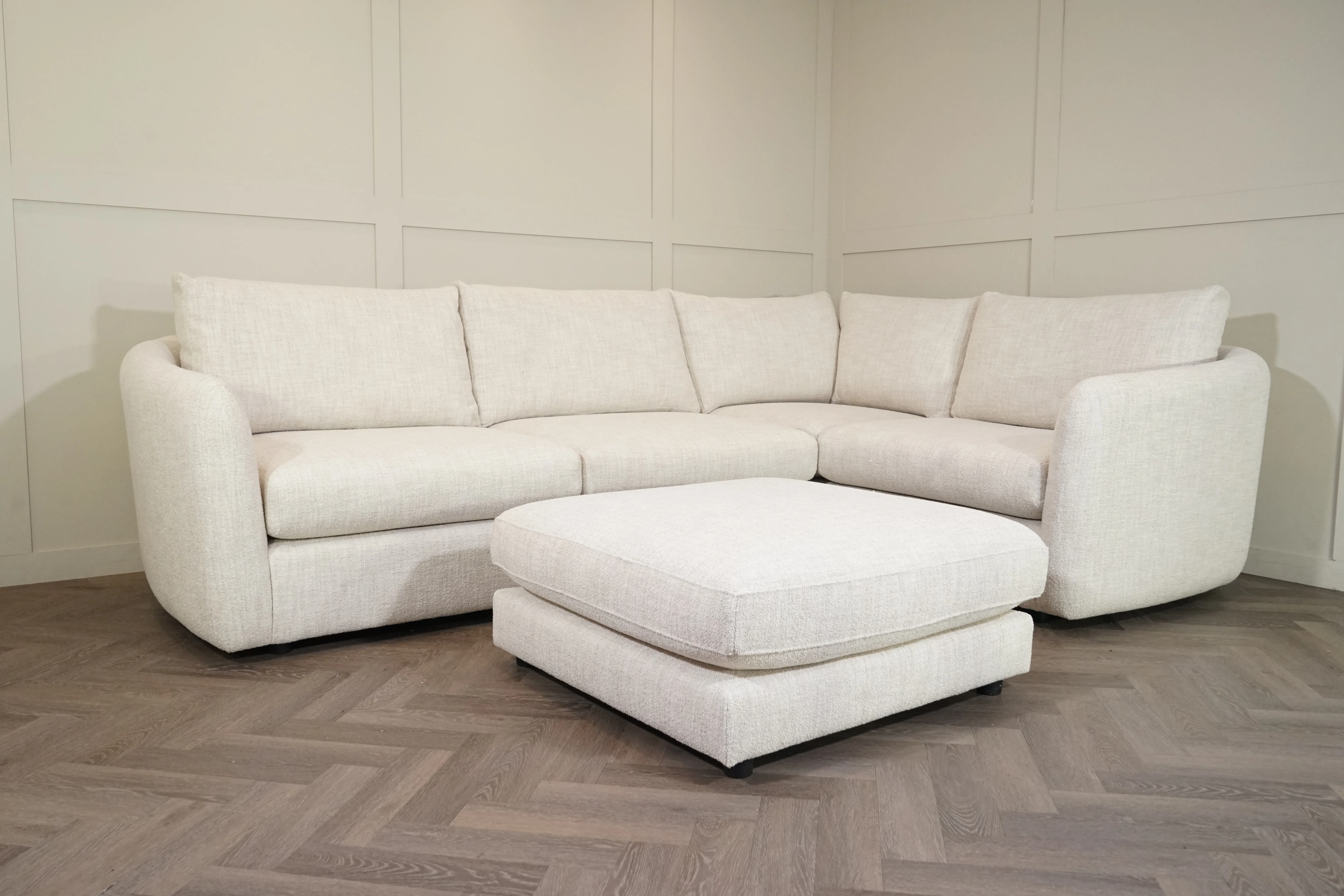 Carnaby RHF Corner Sofa & Footstool, Yukon Natural Mix - Image 4