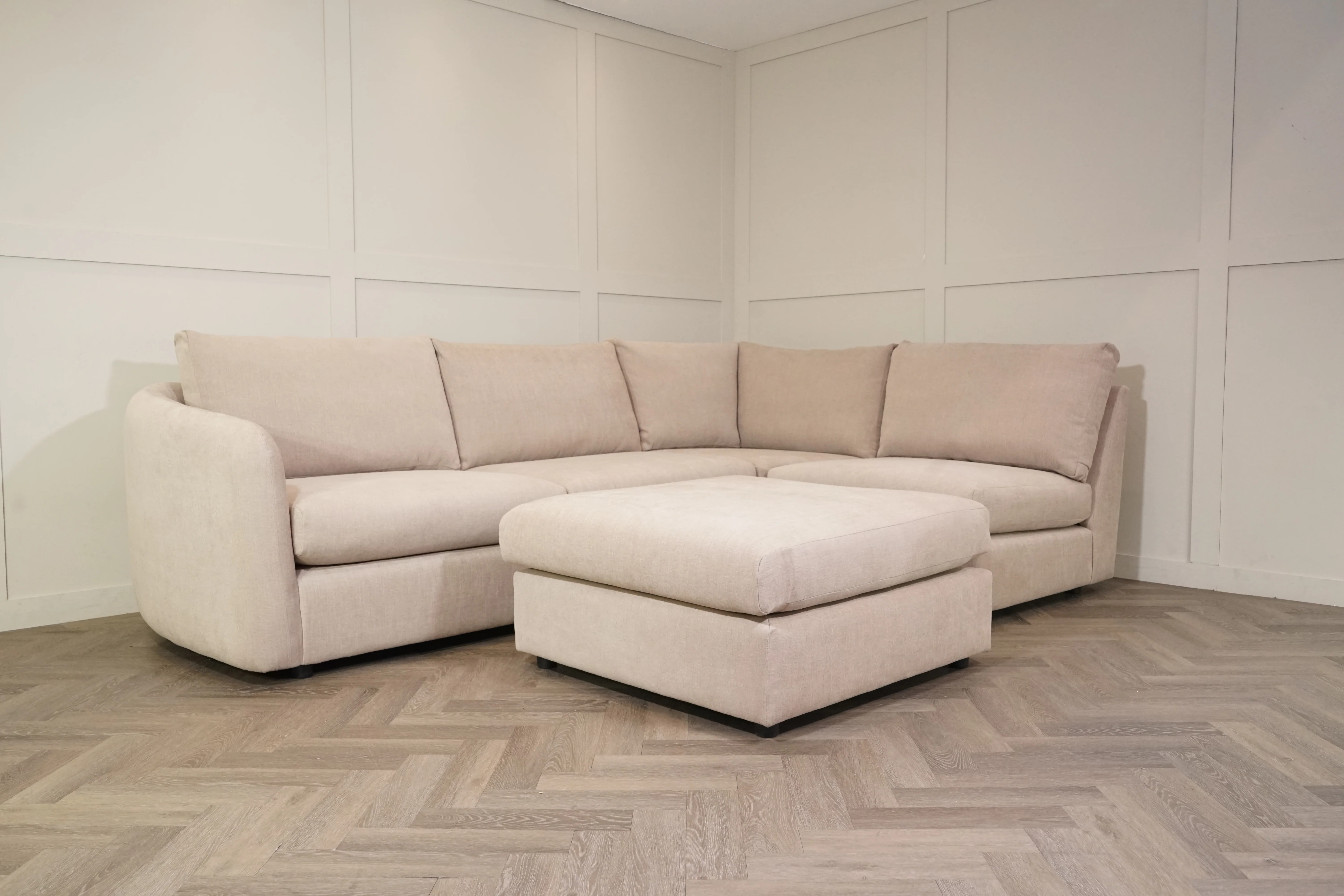 Carnaby RHF Open Ended Corner Sofa, Latte - Image 6