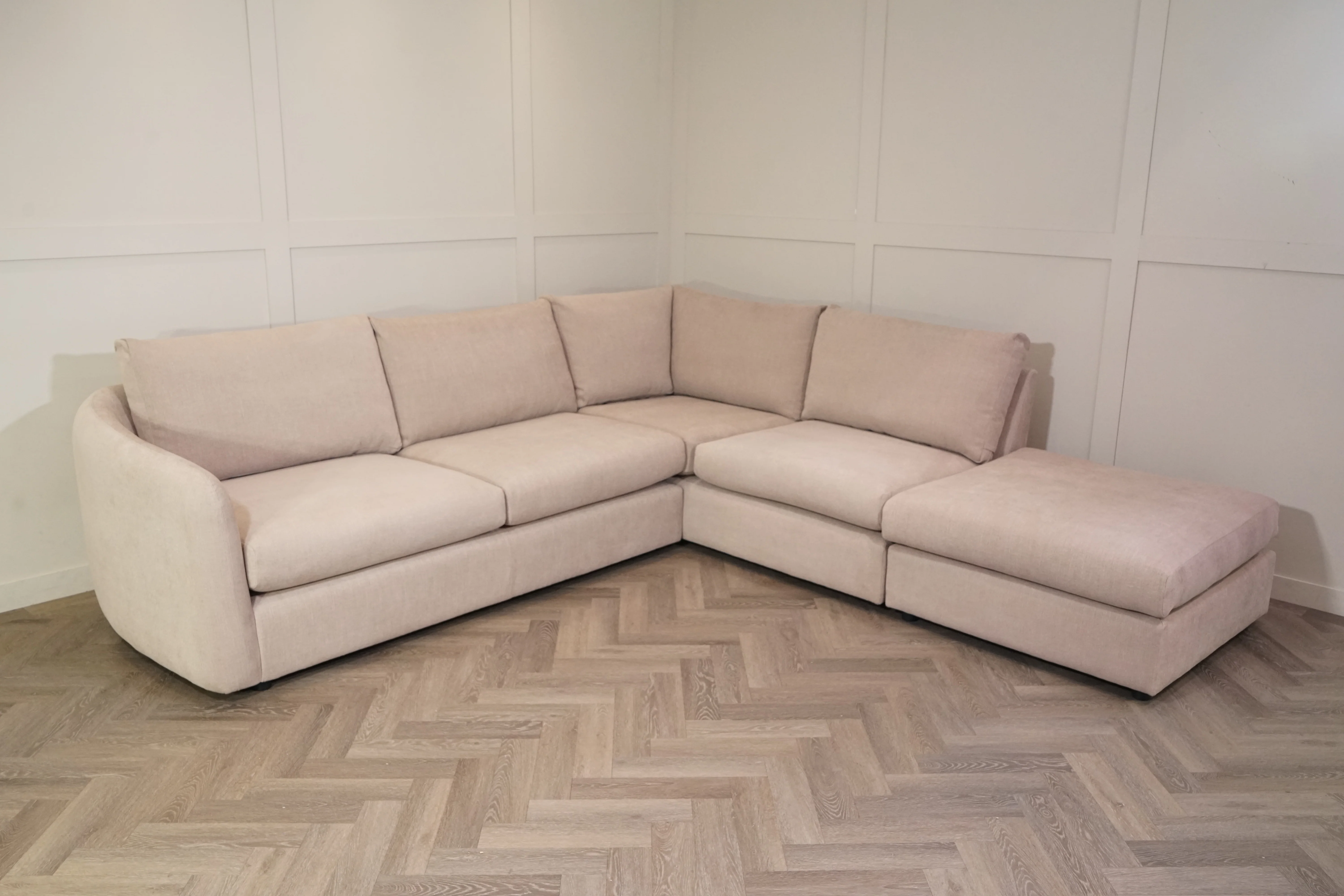 Carnaby RHF Open Ended Corner Sofa, Latte - Image 8