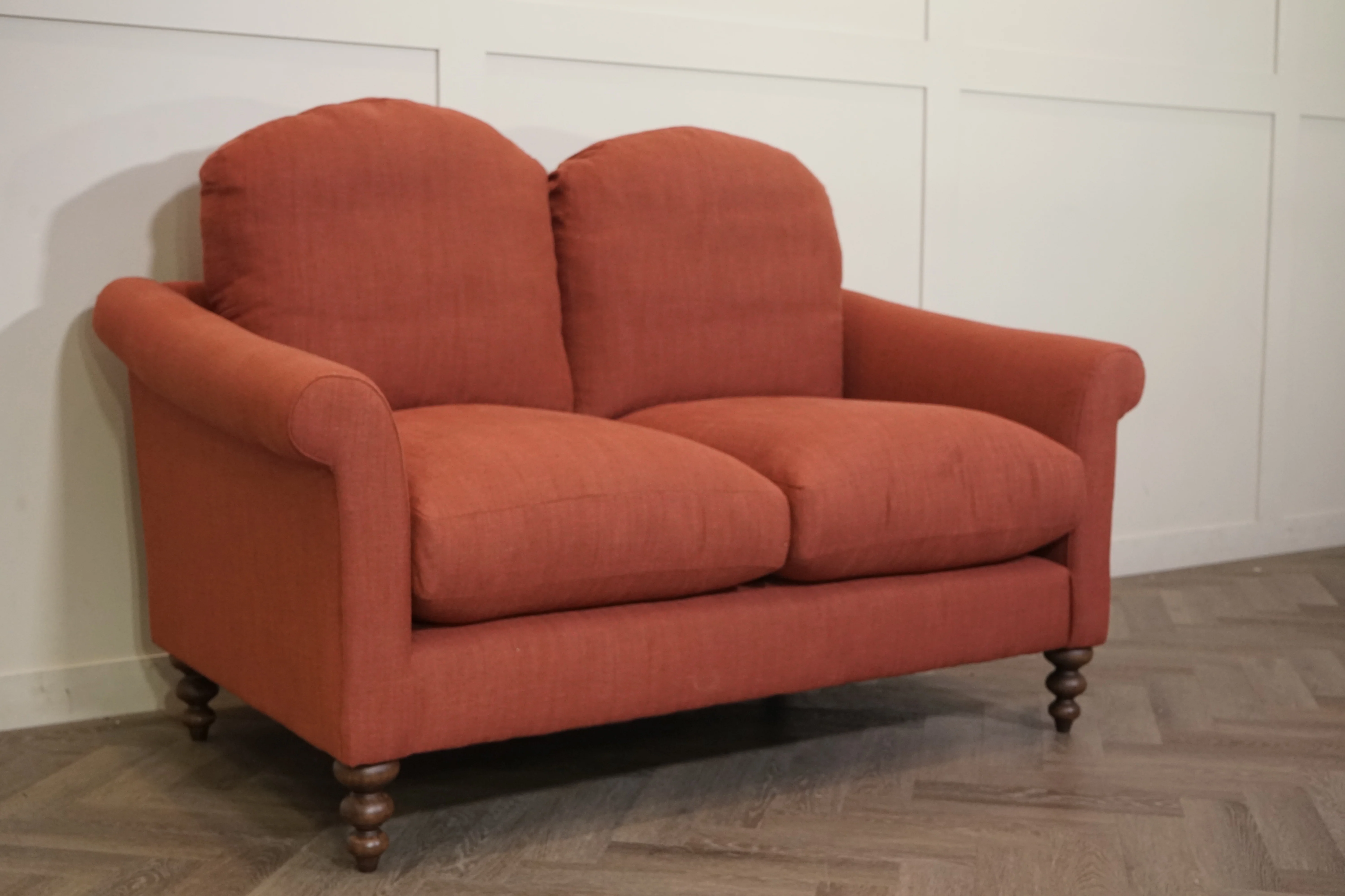 Clover Small 2 Seater Sofa, Relaxed Linen Auburn - Image 3