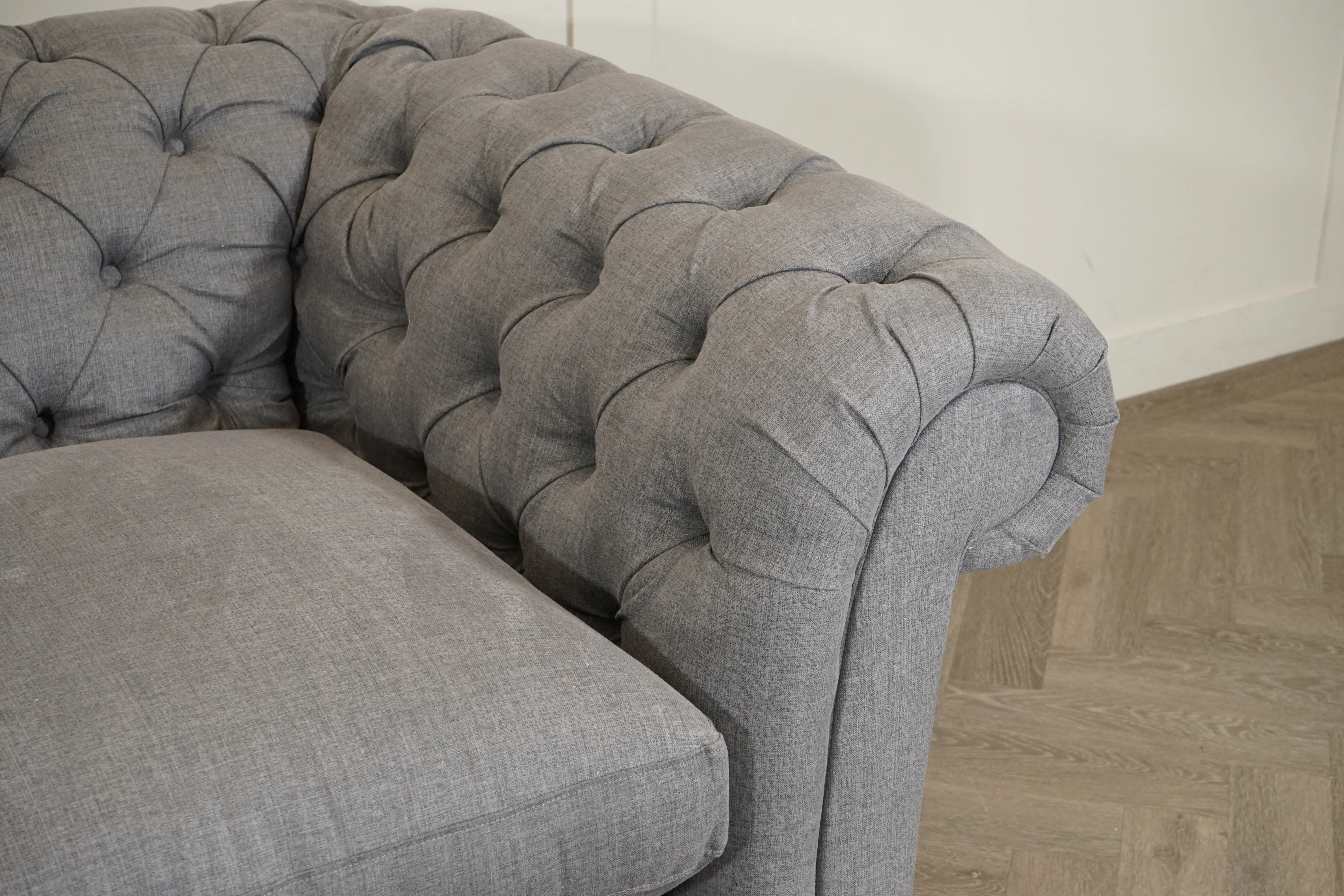 Cromwell Large 3 Seater Sofa, Soft Weave Steel - Image 3
