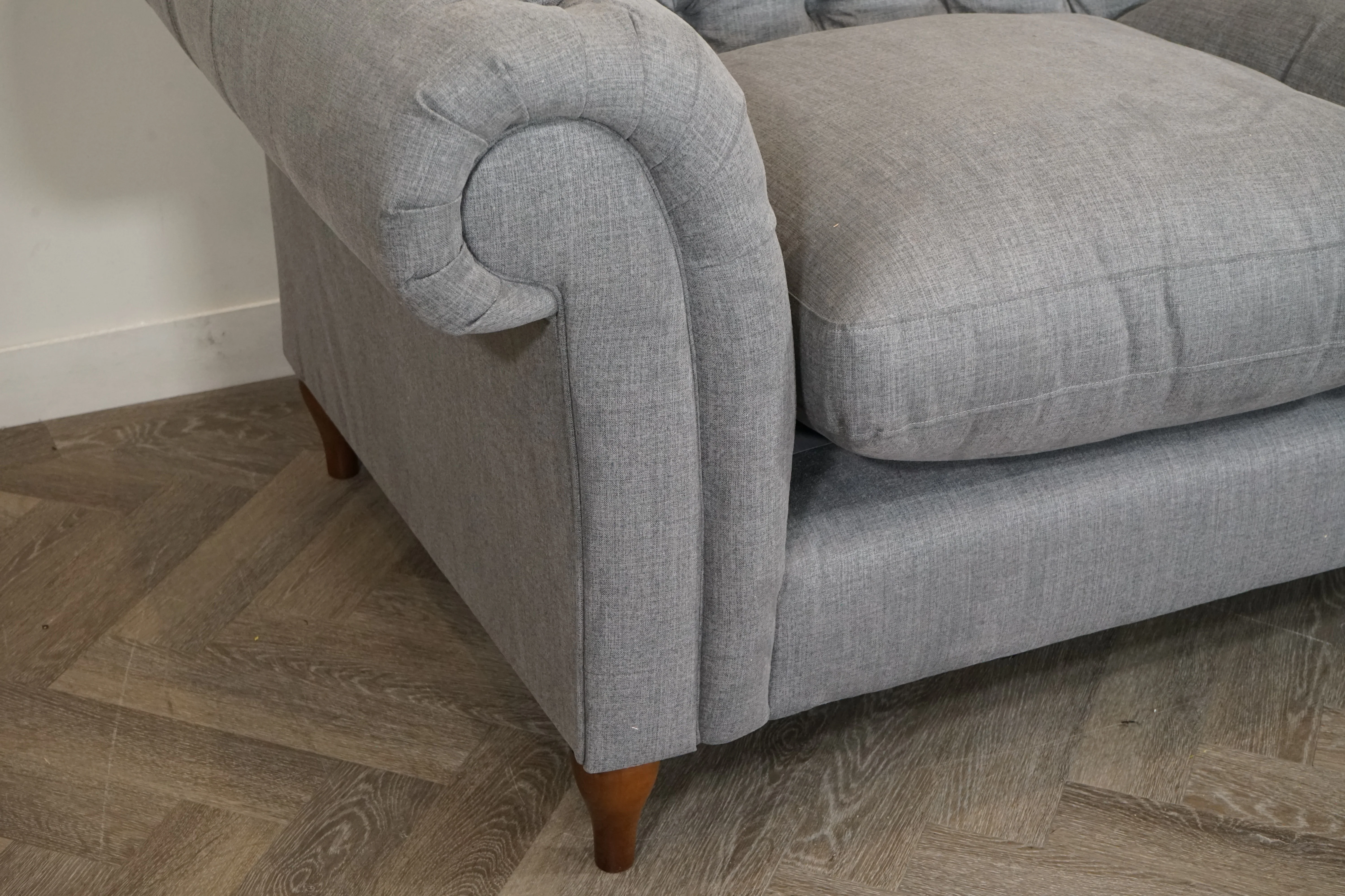 Cromwell Large 3 Seater Sofa, Soft Weave Steel - Image 5