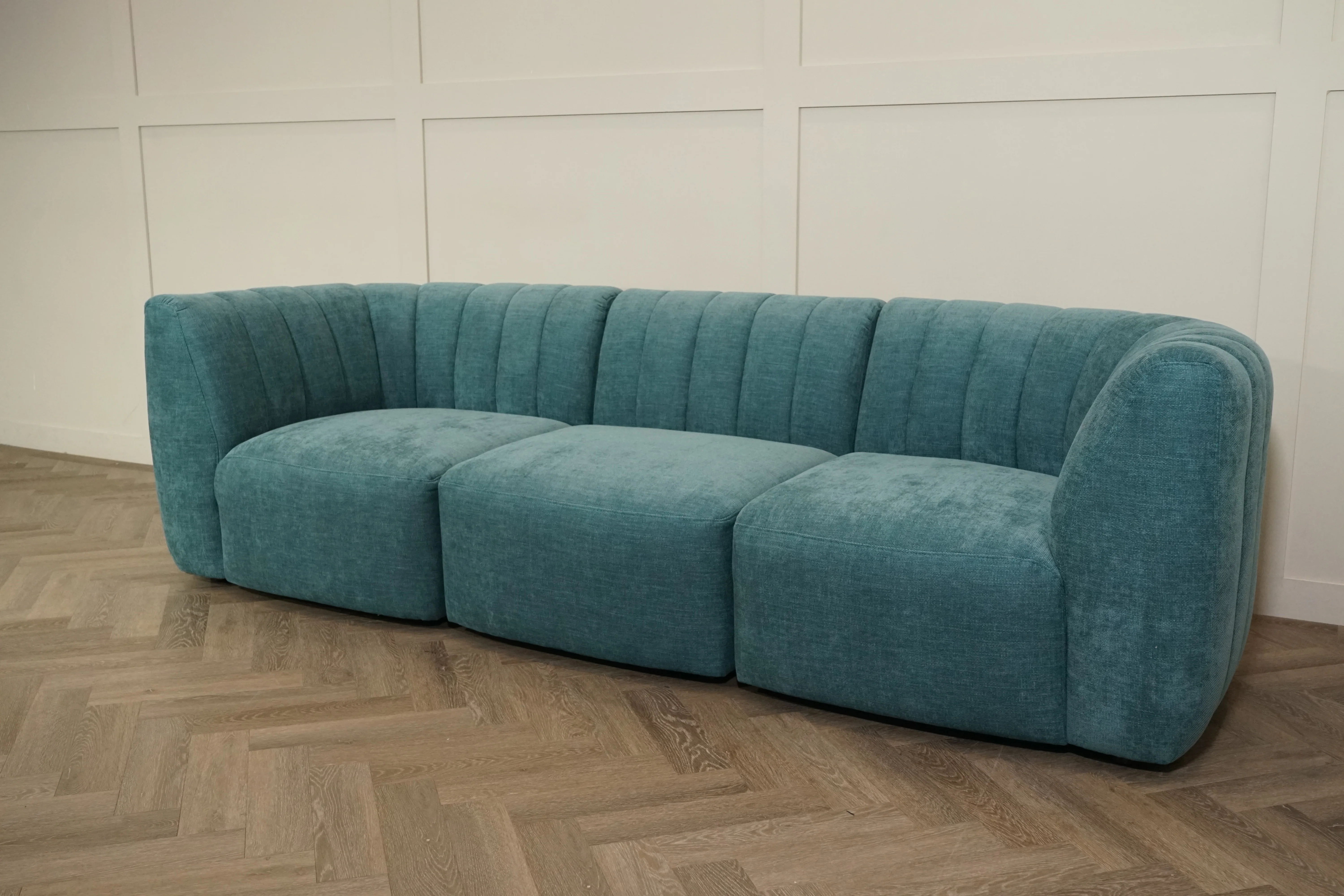 Flow Grand 3 Seater Sofa, Easy Clean Chenille Teal - Image 4