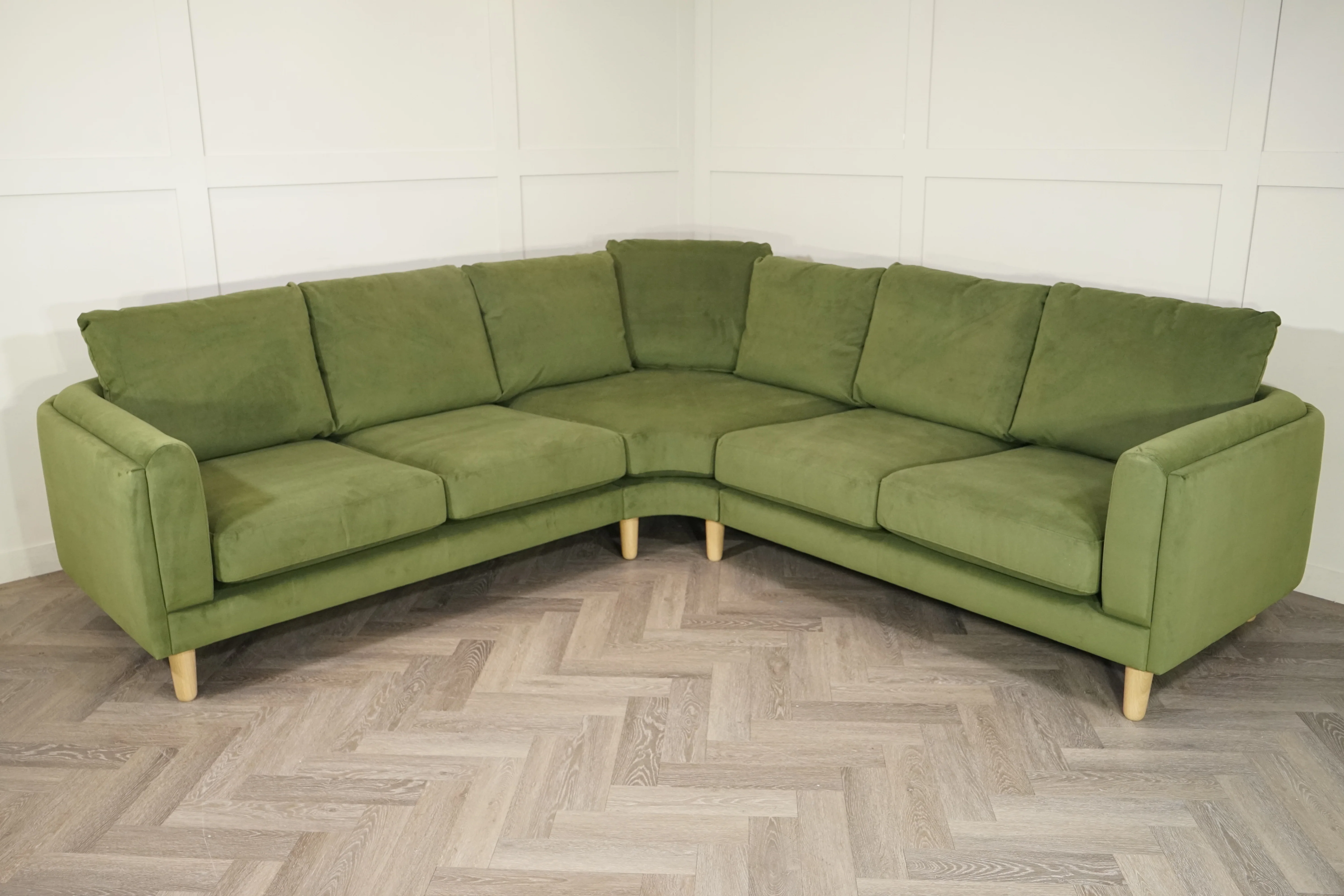 Harbour Corner Sofa, Plush Velvet Olive Green - Image 6