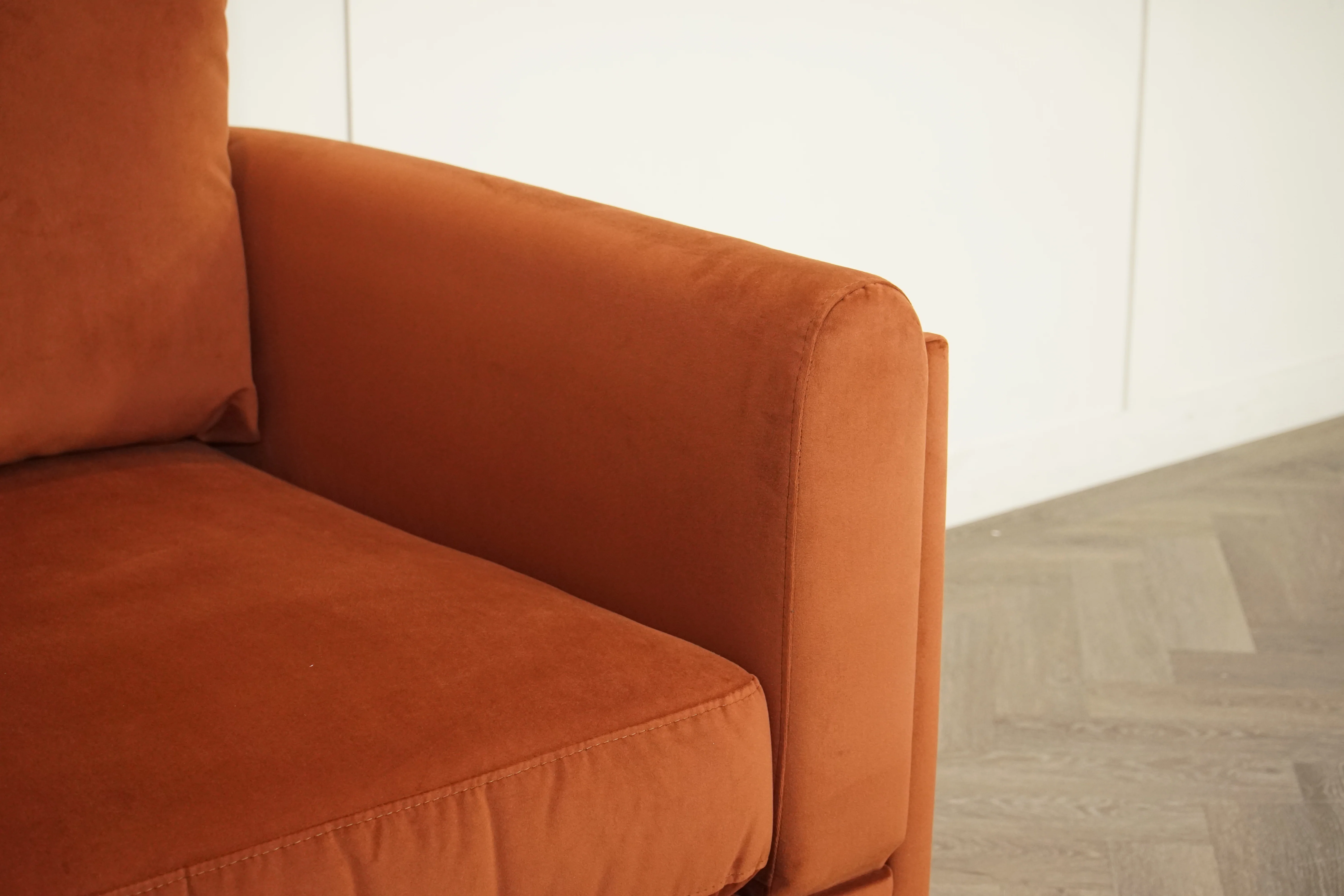 Harbour Large 3 Seater Sofa, Plush Velvet Auburn - Image 3