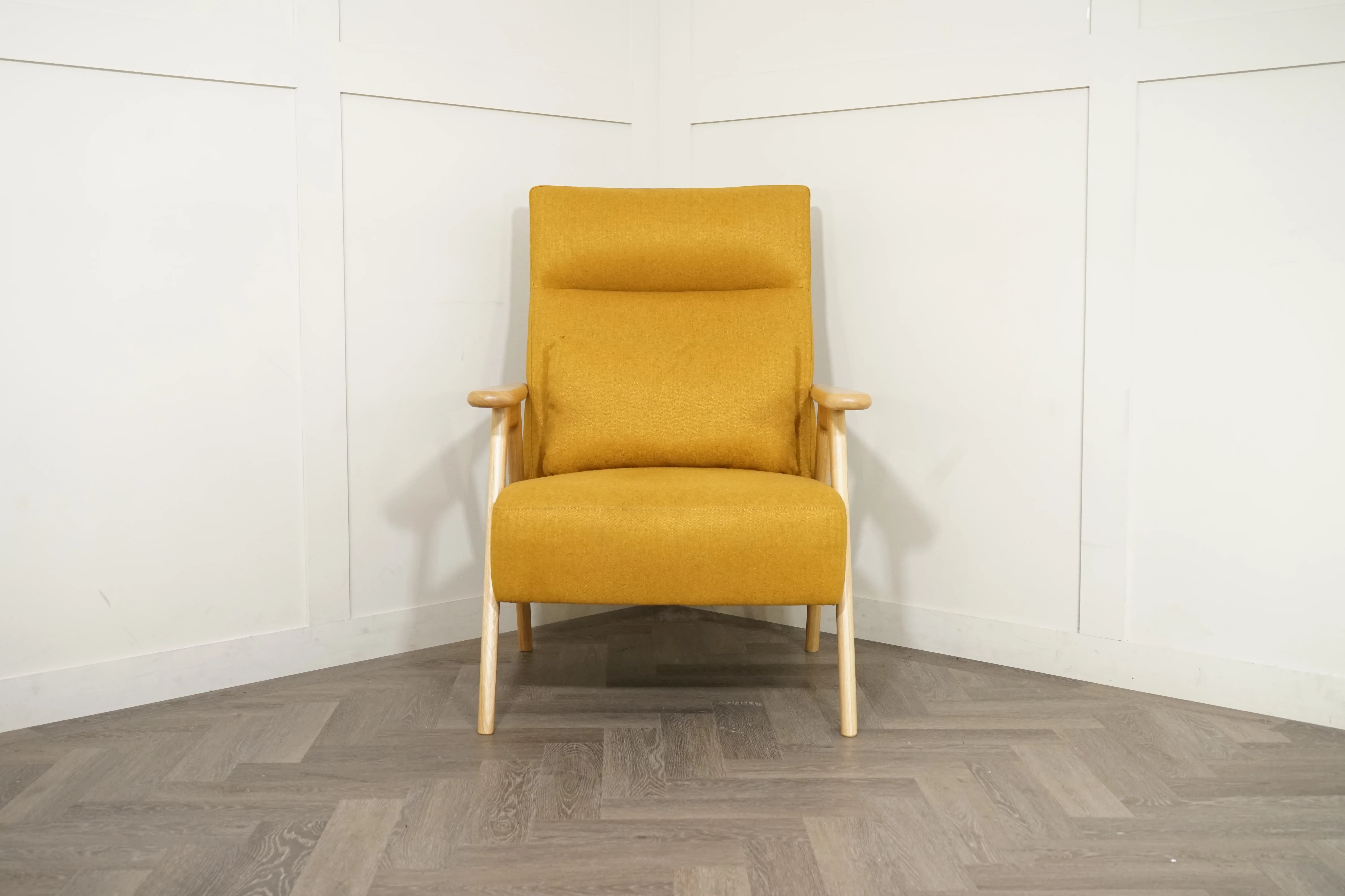 Hendricks High Back Accent Chair, Brushed Tweed Honey - Image 6