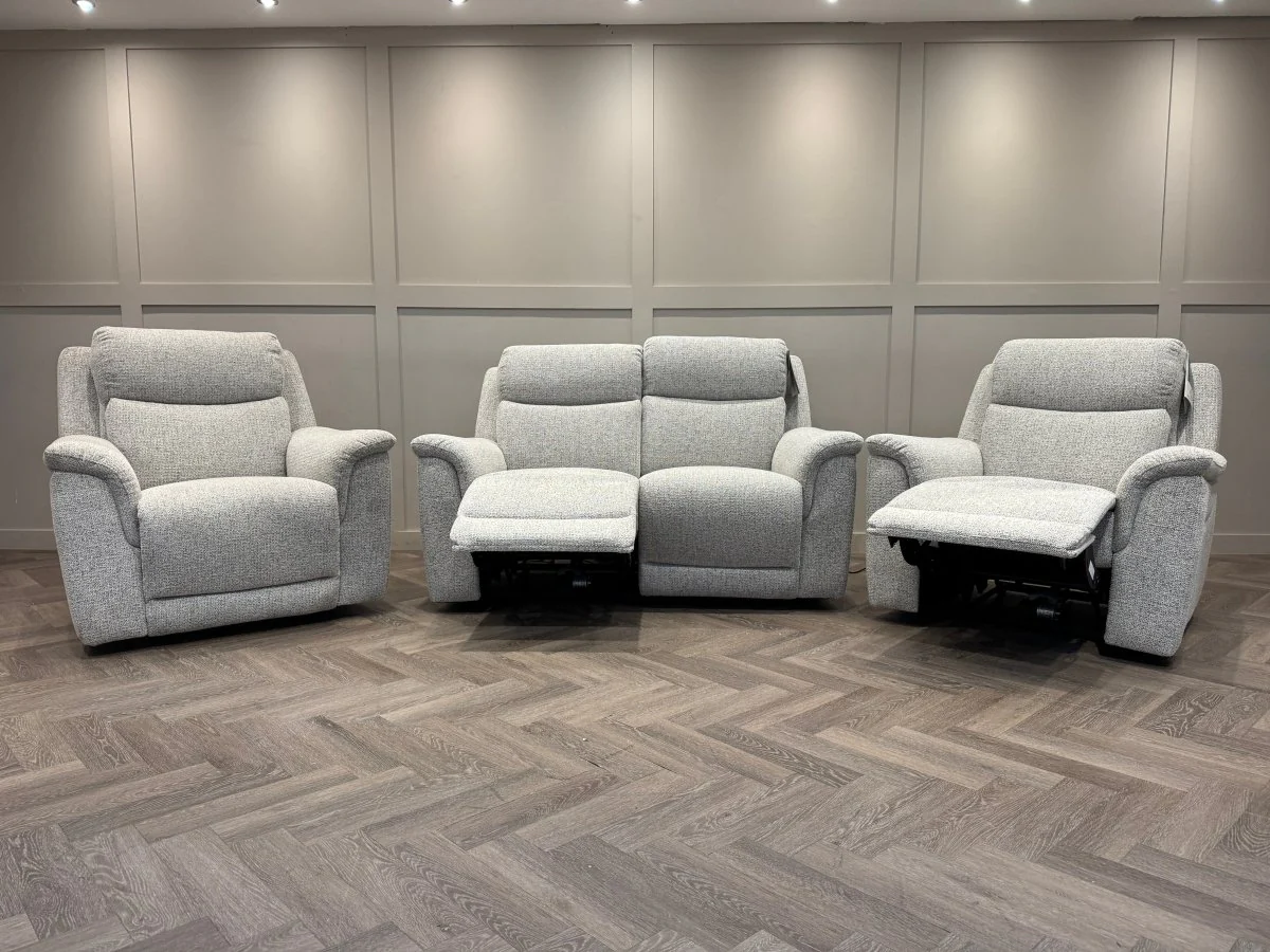 Henley 2+1+1 Seater Power Recliner Sofas, Heather Grey - Image 3