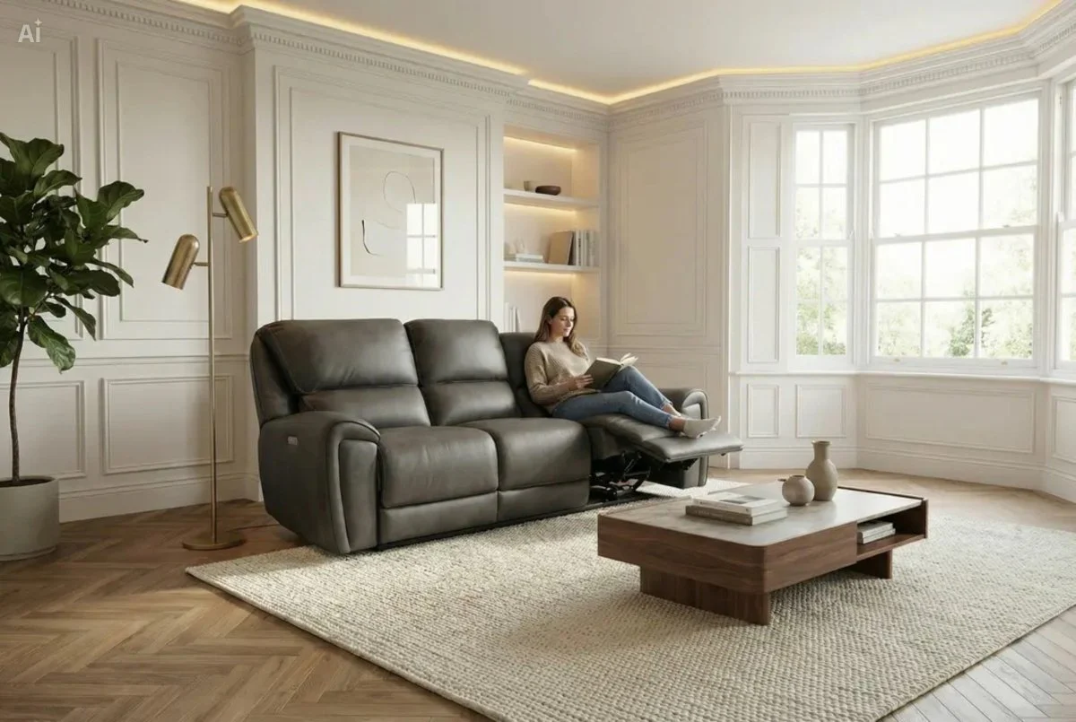 Hudson 3 Seater Power Reclining Sofa – Endurance Fabric – Graphite - Image 3