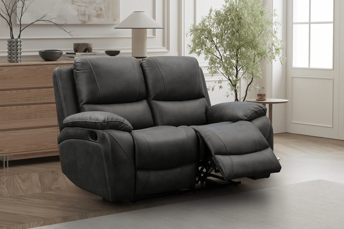 Isobel 2 Seater Manual Recliner Sofa, Endurance Charcoal - Image 3