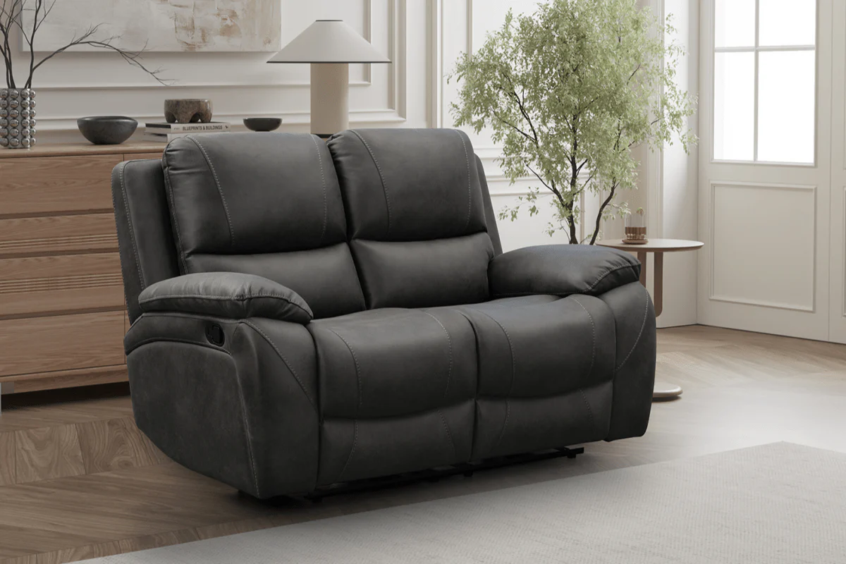 Isobel 2 Seater Manual Recliner Sofa, Endurance Charcoal - Image 4