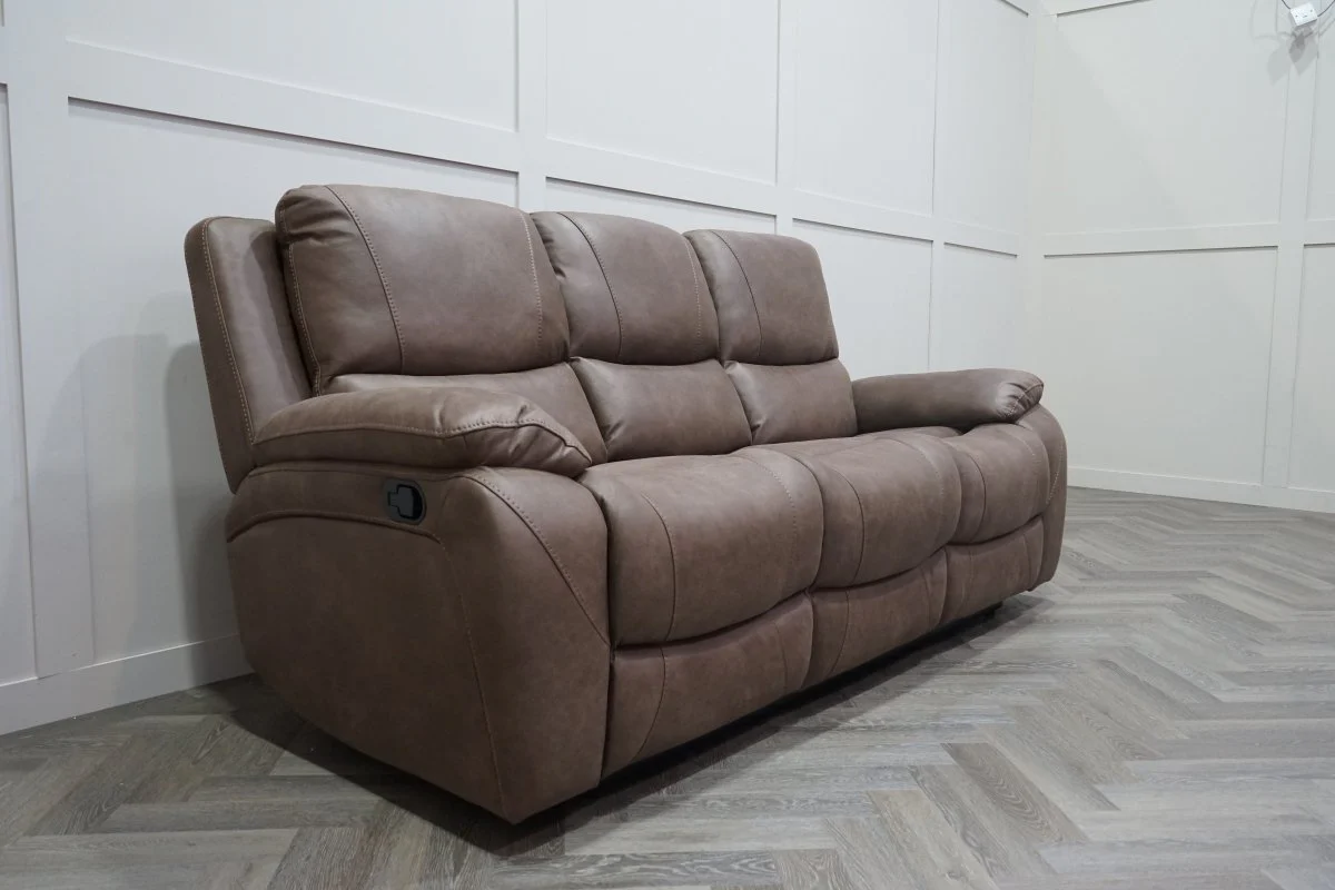Isobel 3 Seater Manual Recliner Sofa, Endurance Chocolate - Image 3
