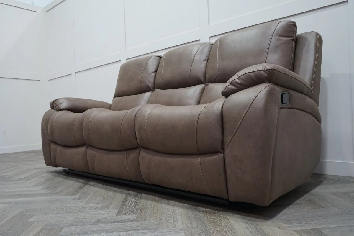 Isobel 3 Seater Manual Recliner Sofa, Endurance Chocolate - Image 9