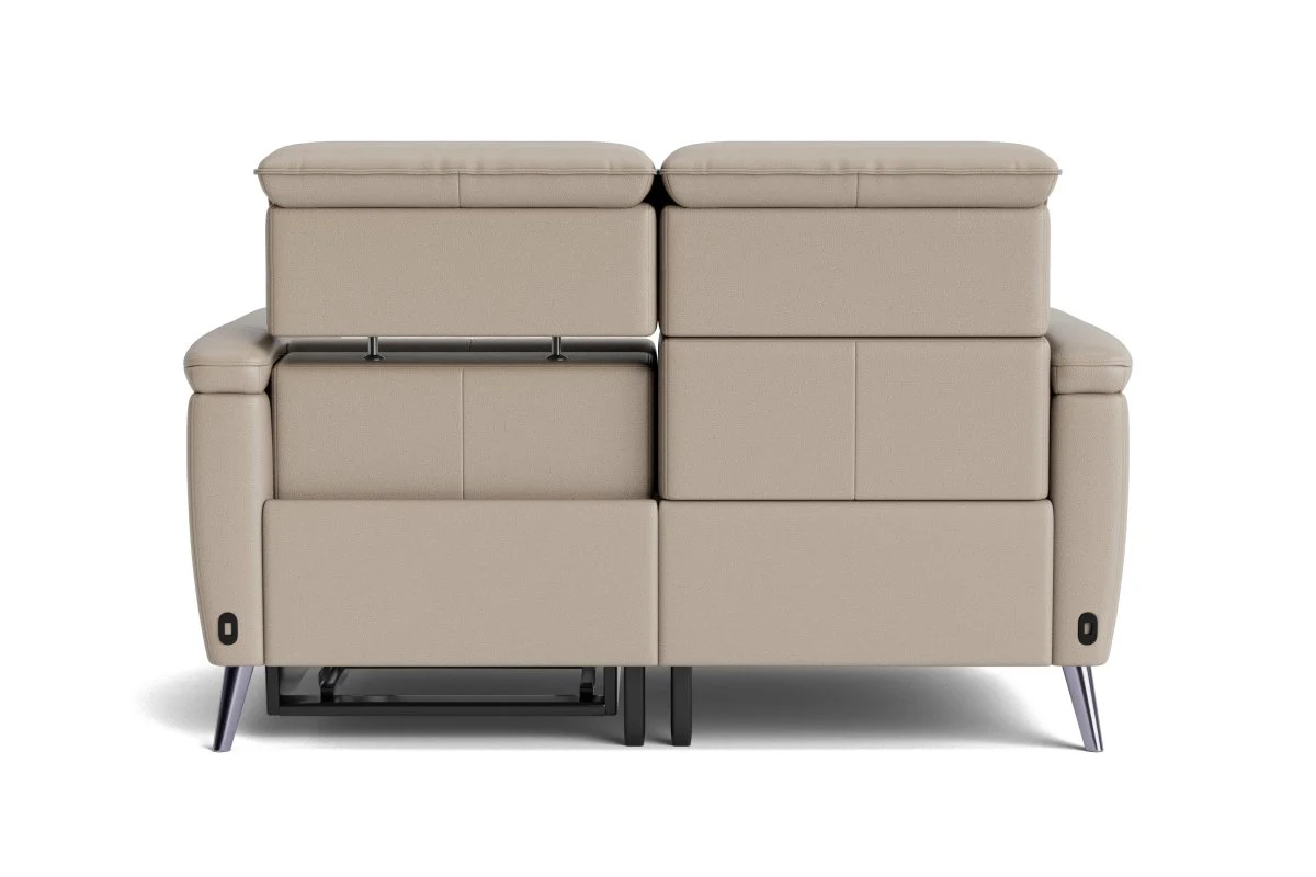 Jade 2 Seater Power Recliner Leather Sofa, Lead Grey - Image 4