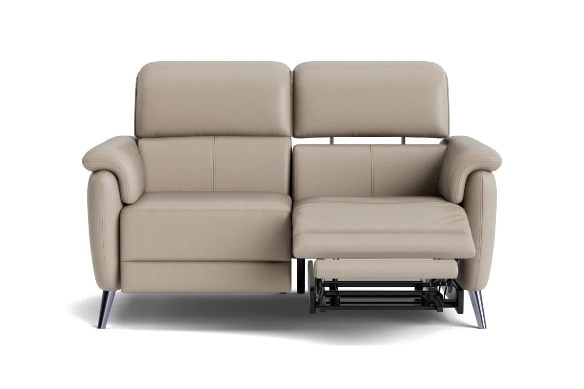 Jade 2 Seater Power Recliner Leather Sofa, Lead Grey - Image 5