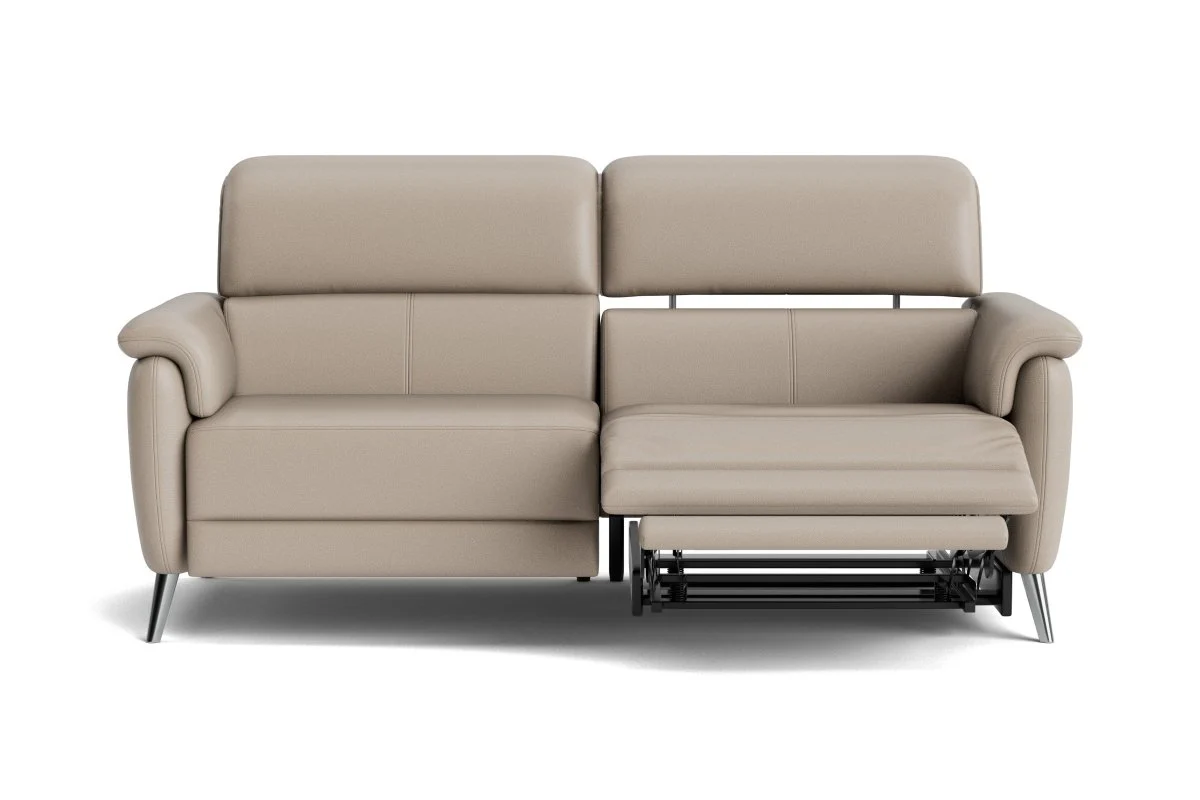 Jade 3 Seater Power Recliner Leather Sofa, Lead Grey - Image 5